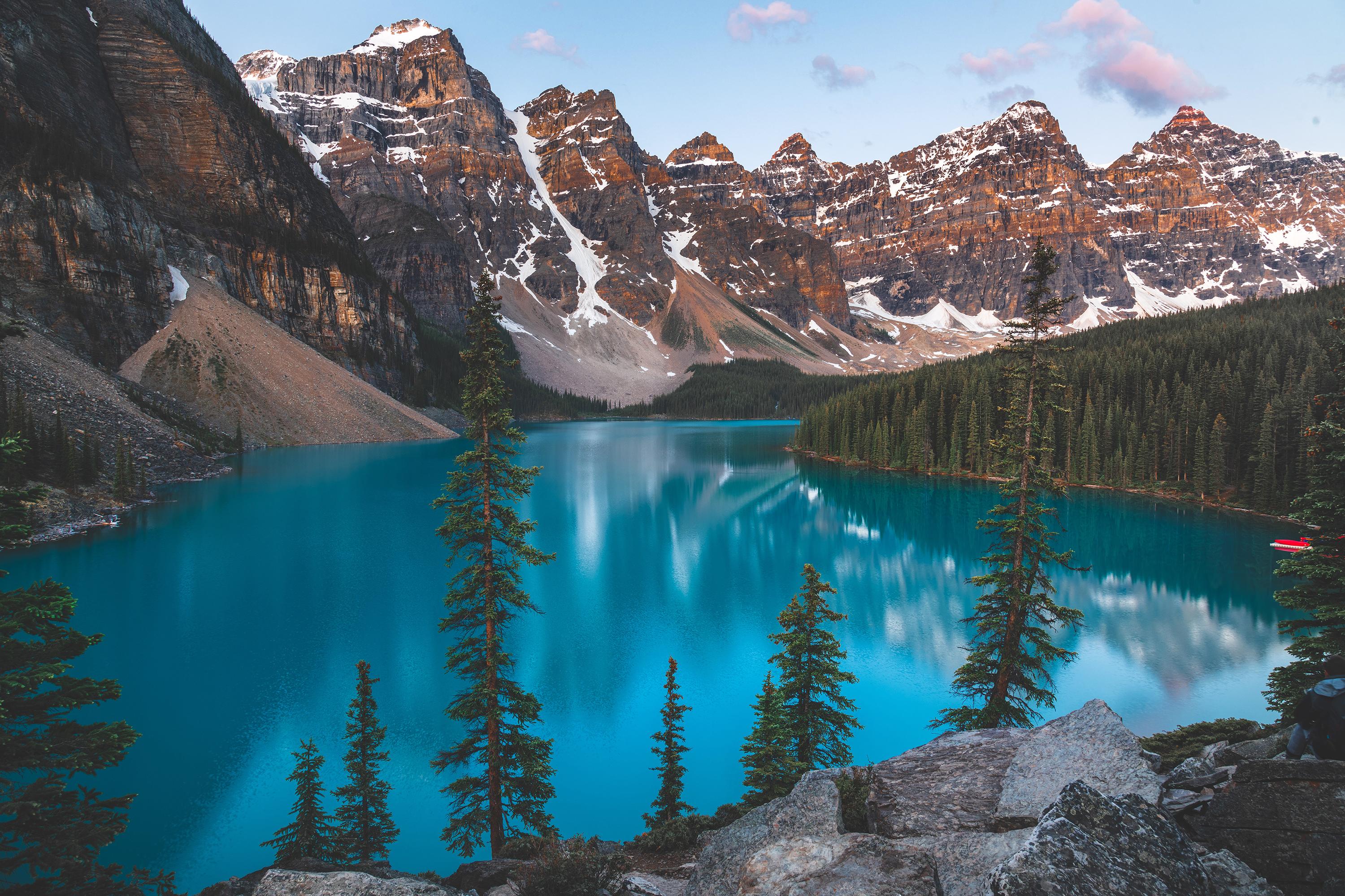 3000x2000 Mountains Lake Forest Trees Snow Water Nature Landscape Wallpaper:3000x2000
