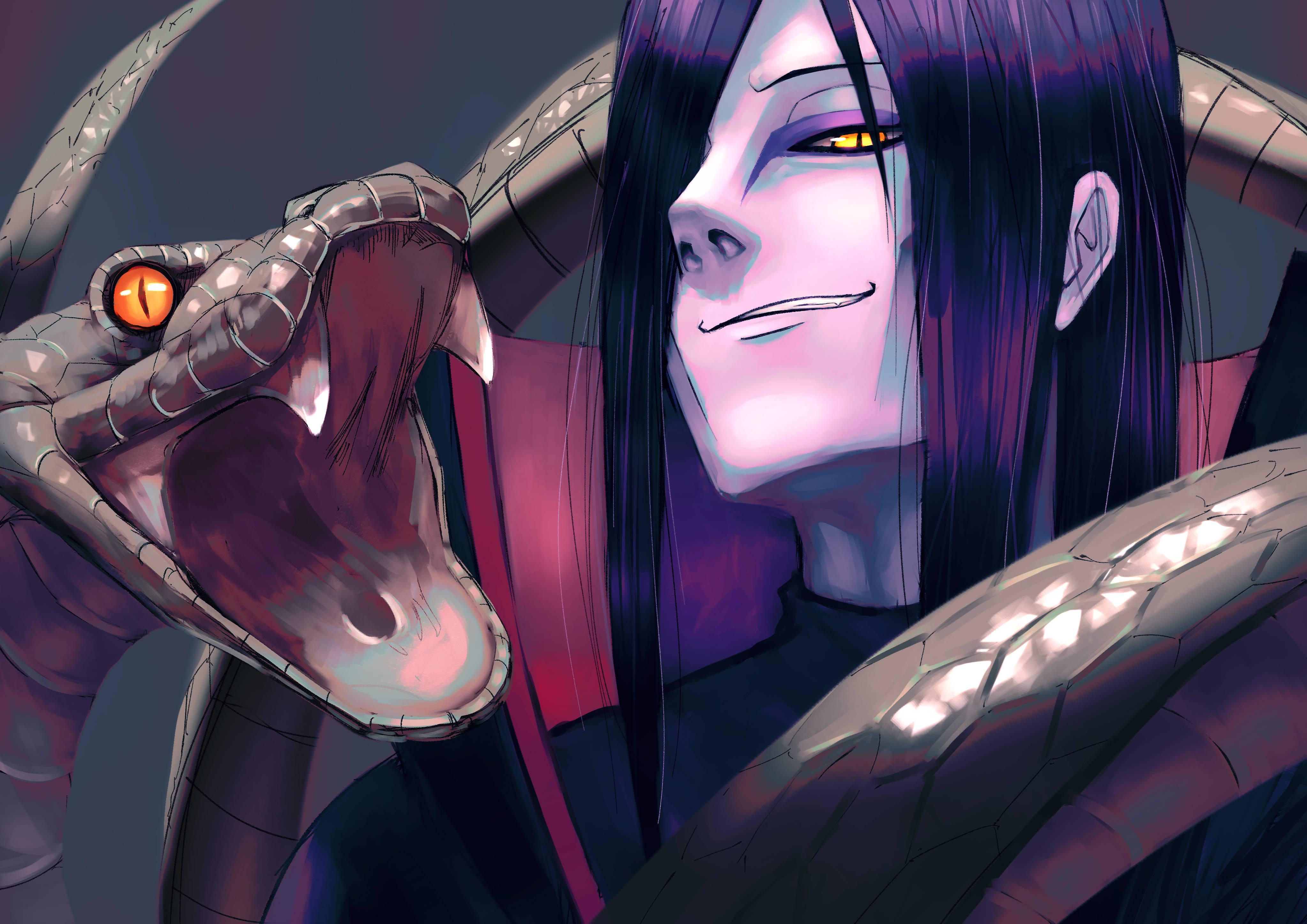 4093x2894 Download Smug Orochimaru With Snake Wallpaper
