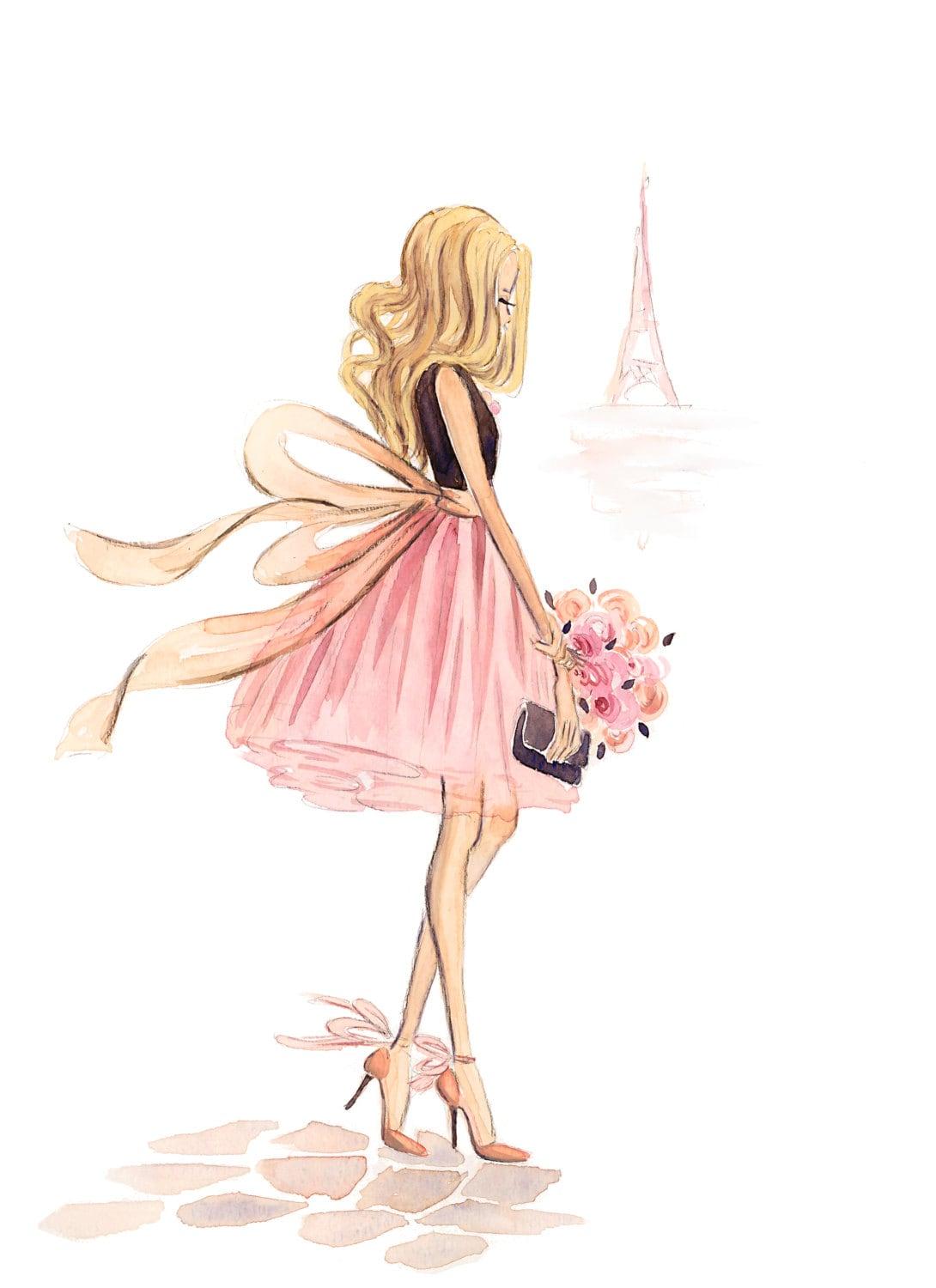 1090x1500 Custom Fashion Illustration watercolor Portrait Fashion