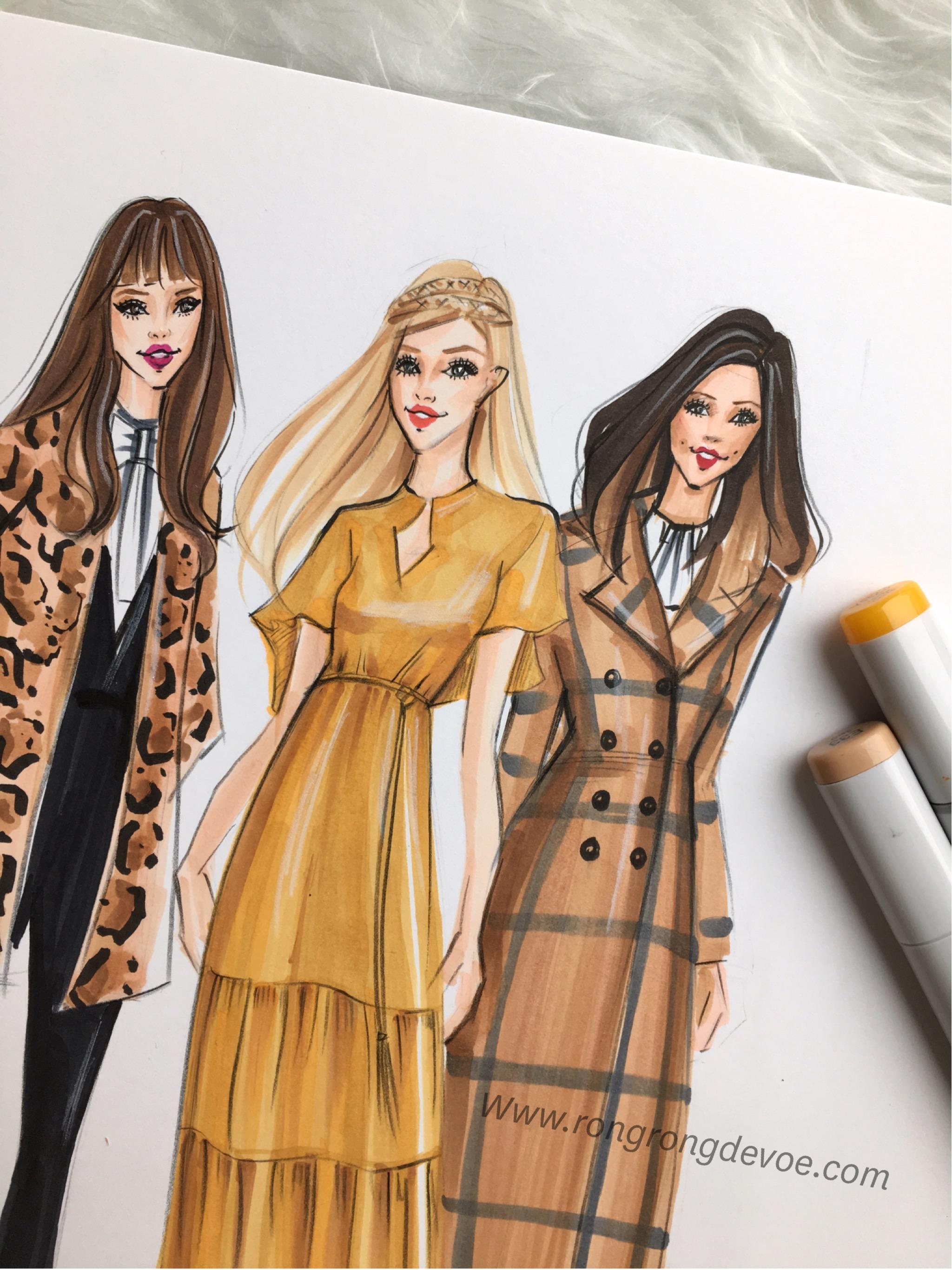 2048x2731 Fashion Illustration of Rachel Zoe's Pre Fall 2016 Collection