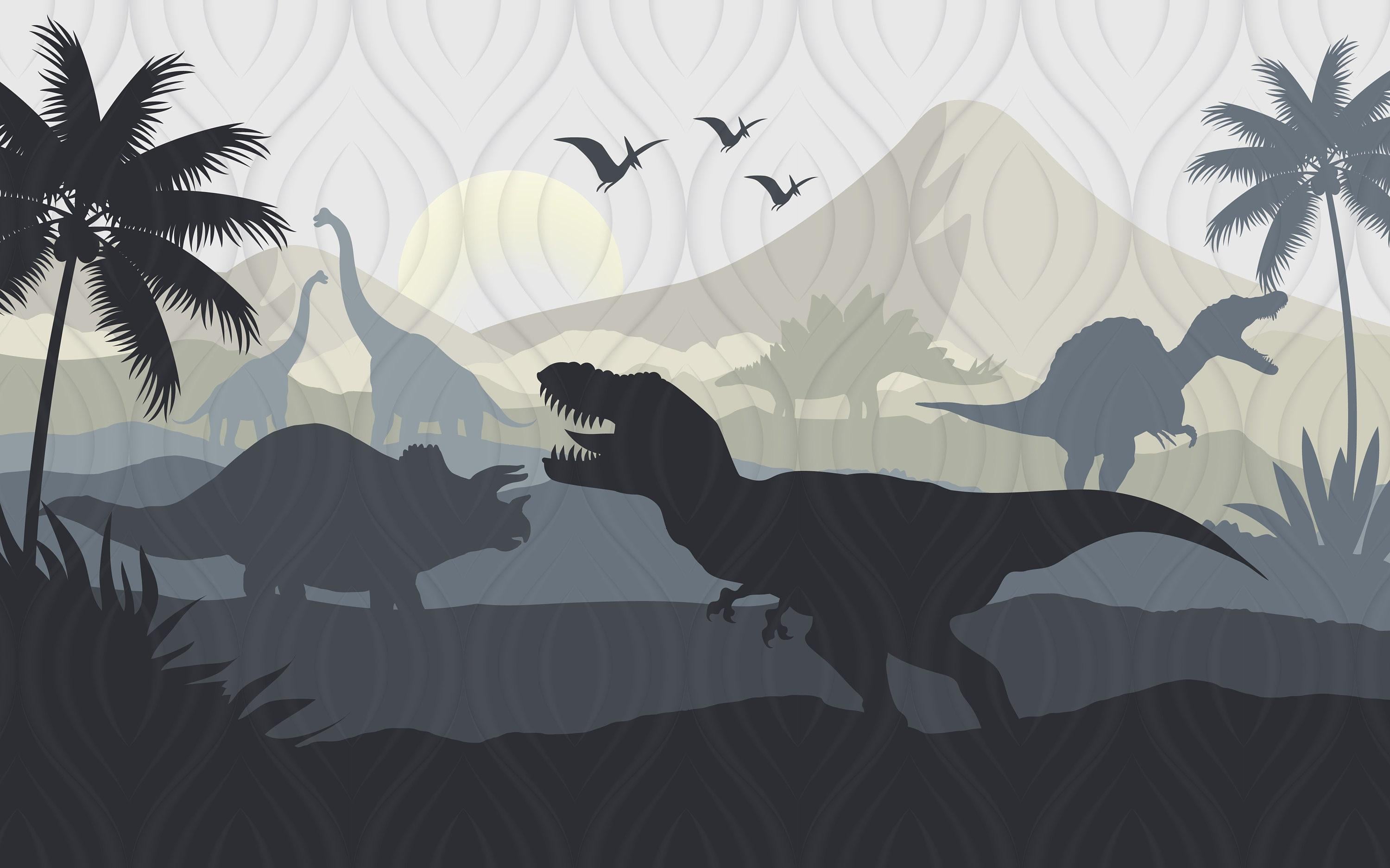3000x1875 Jurassic World Wallpaper for Kids. Trex Triceratops Wall Mural