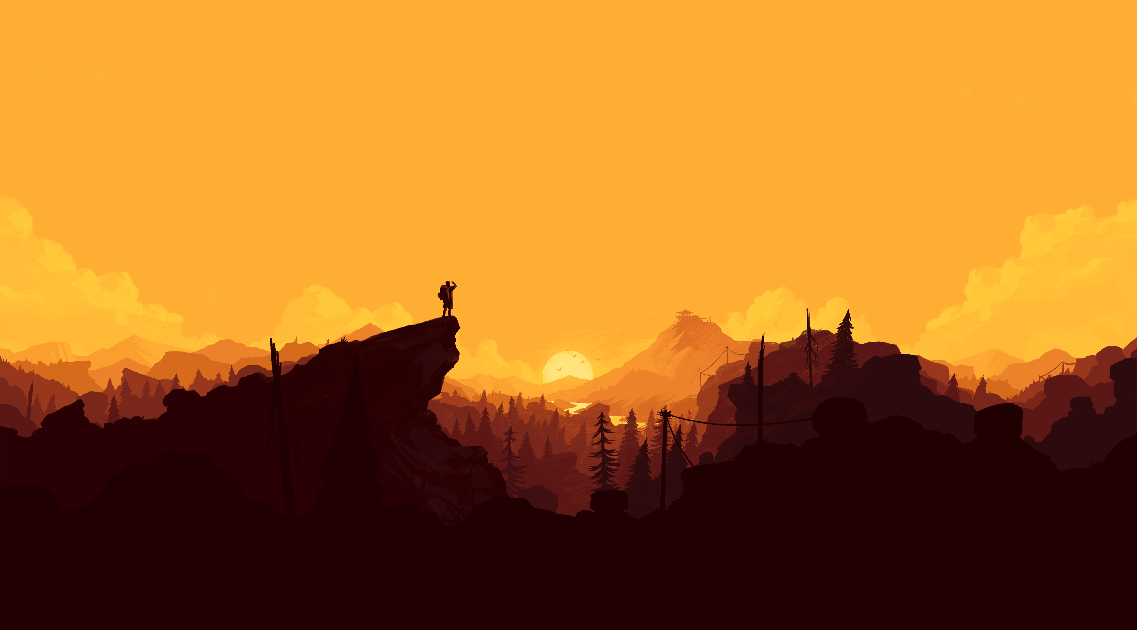 3896x2160 Firewatch Game Wallpaper