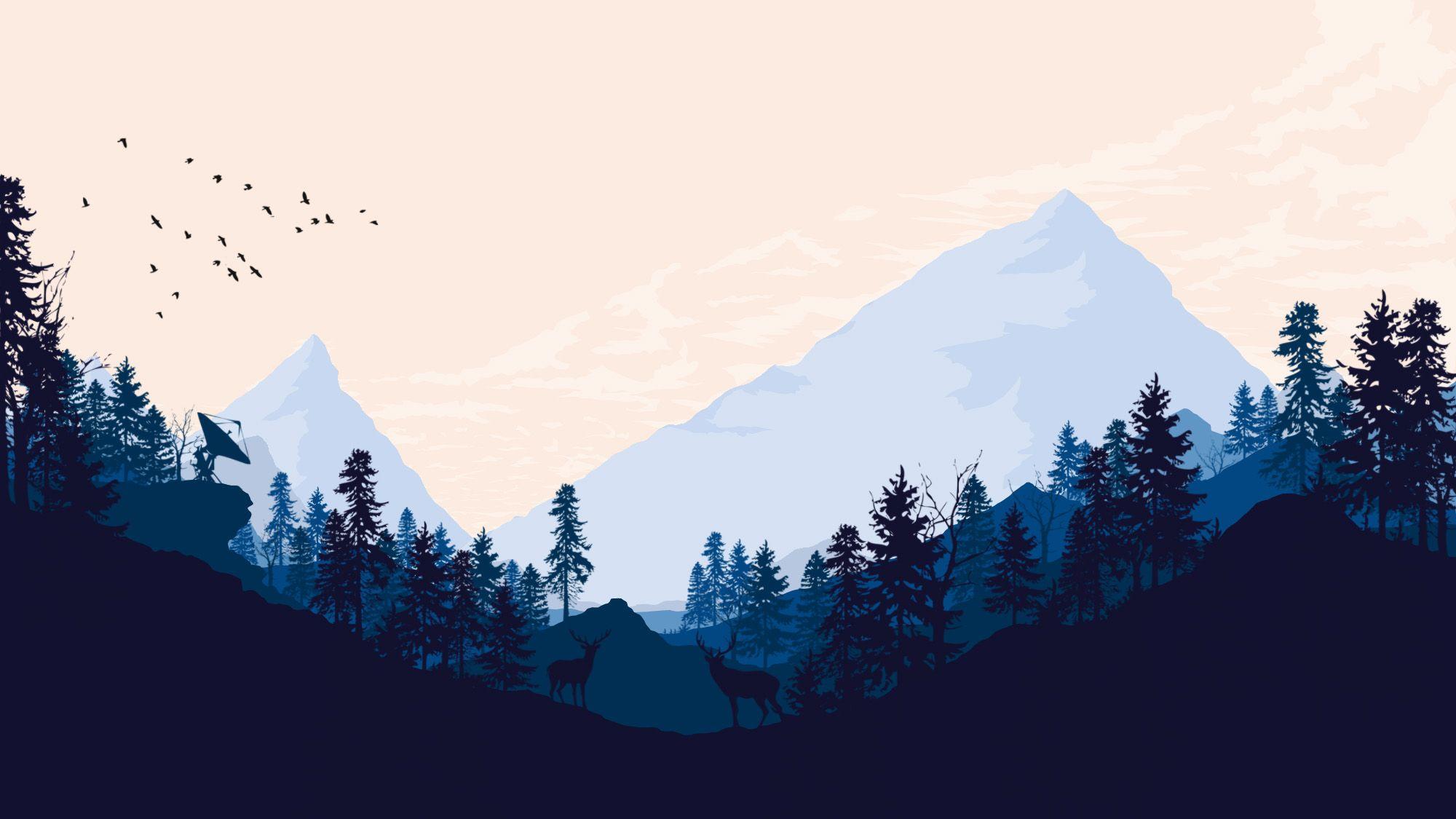 2000x1125 Played Firewatch got inspired. Computer wallpaper desktop wallpaper, Aesthetic desktop wallpaper, Desktop wallpaper art