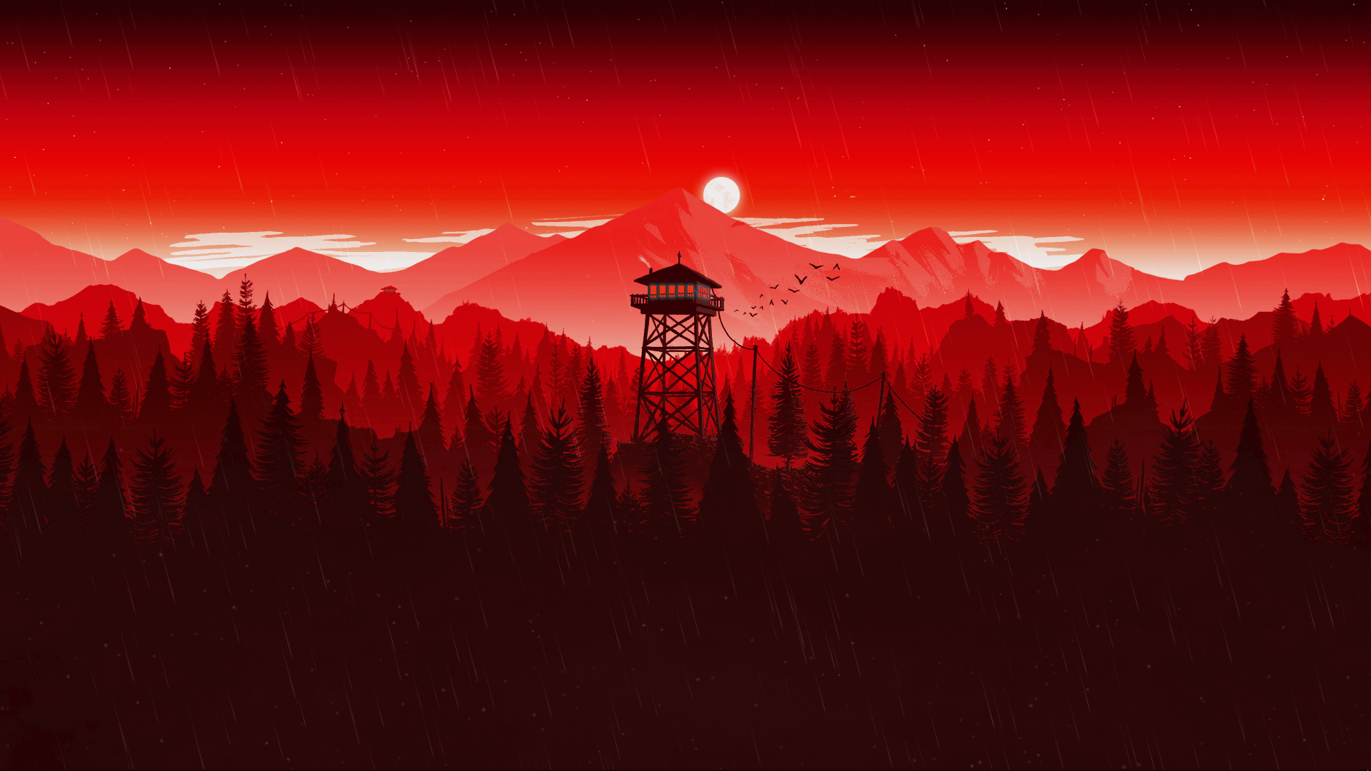 1920x1080 Red Firewatch [1920x1080]. Dark red wallpaper, Desktop wallpaper art, iPhone wallpaper landscape