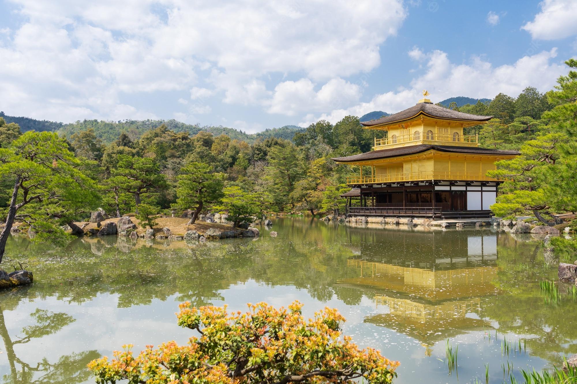 2000x1333 Premium Photo. The golden pavilion at kinkankuji temple the famous landmark for tourist in kyoto japan