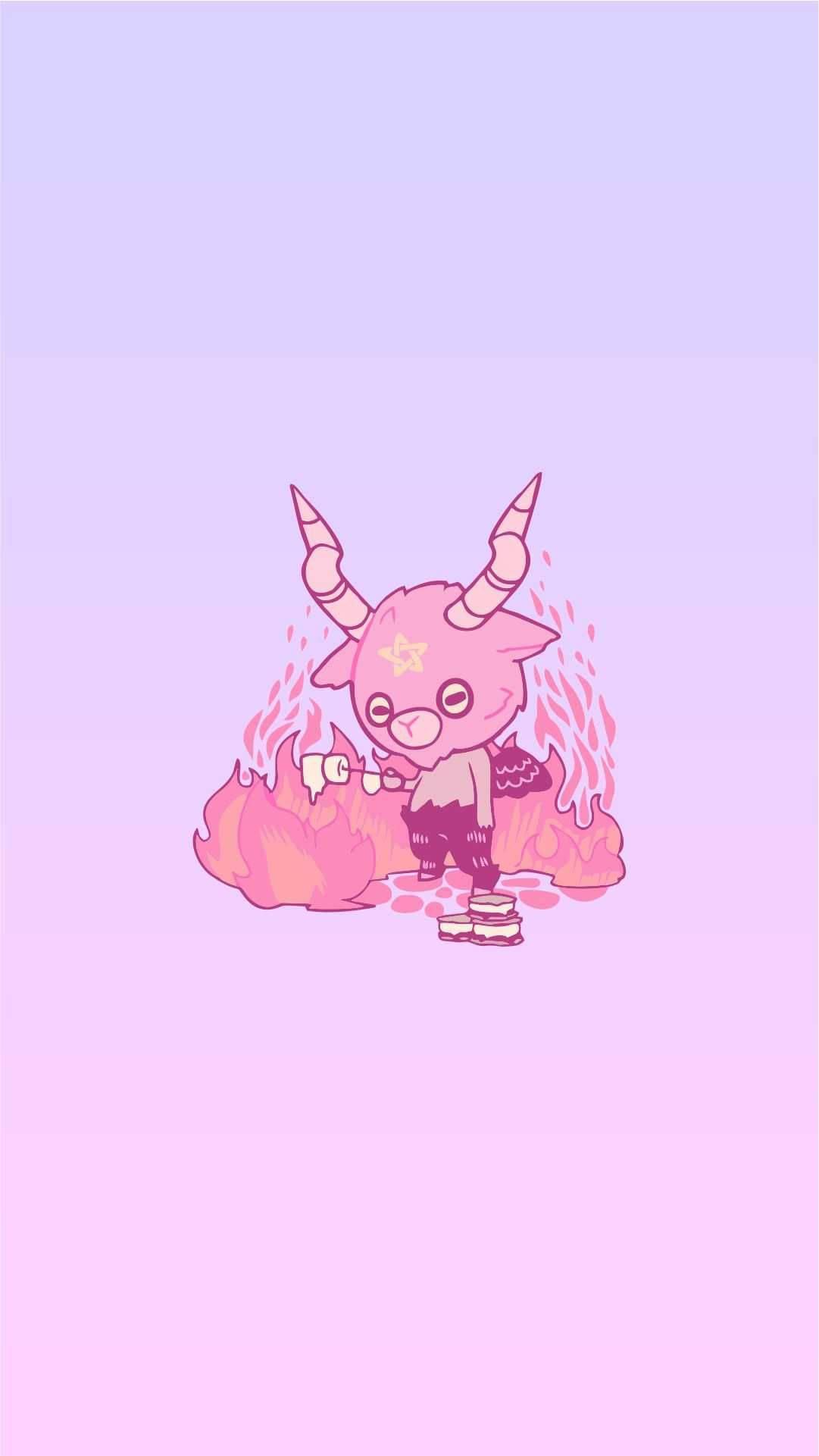 1081x1921 Download Pastel Goth Cute Winged Devil Wallpaper