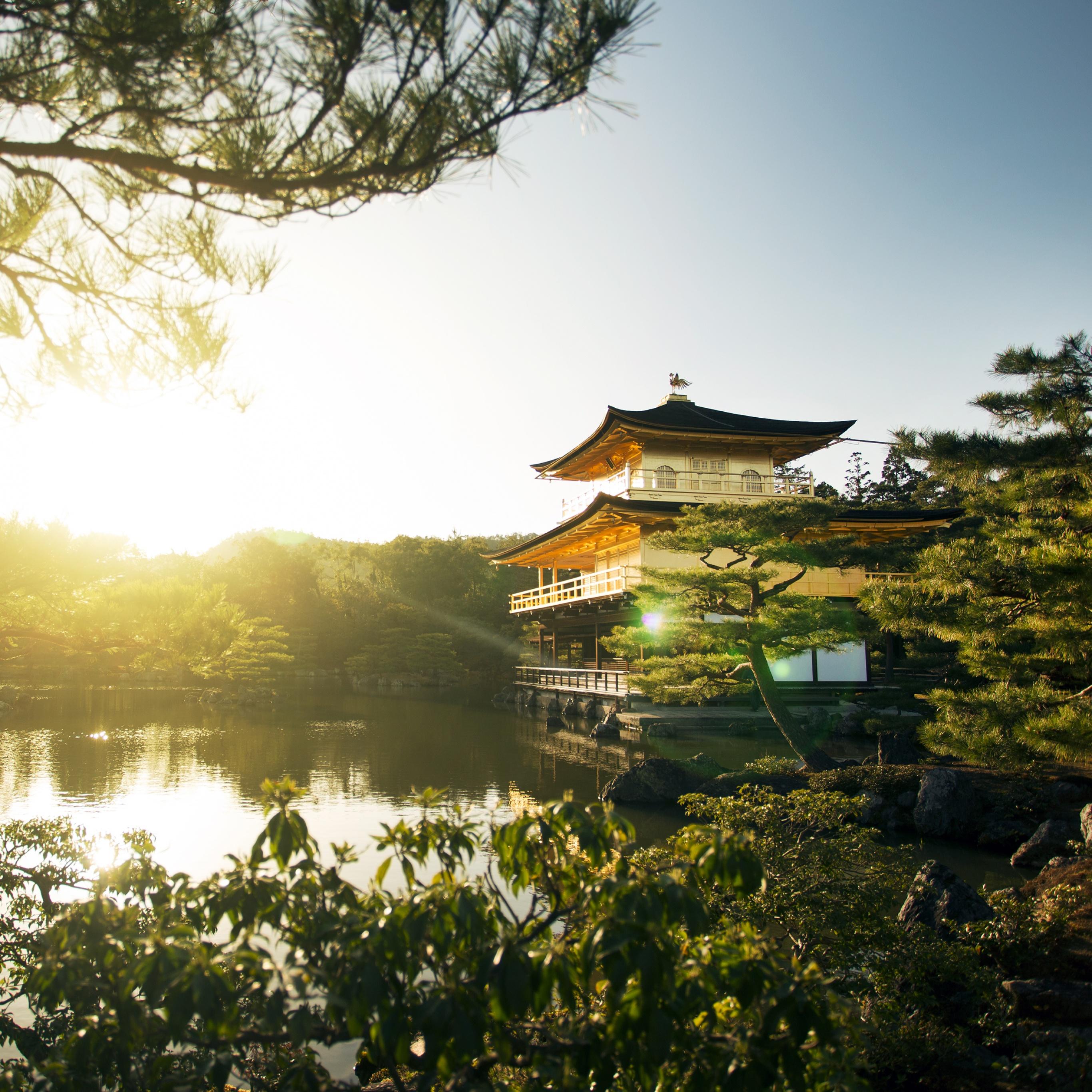2732x2732 Kinkakuji Temple Wallpaper 4K, Rokuon Ji, Nature