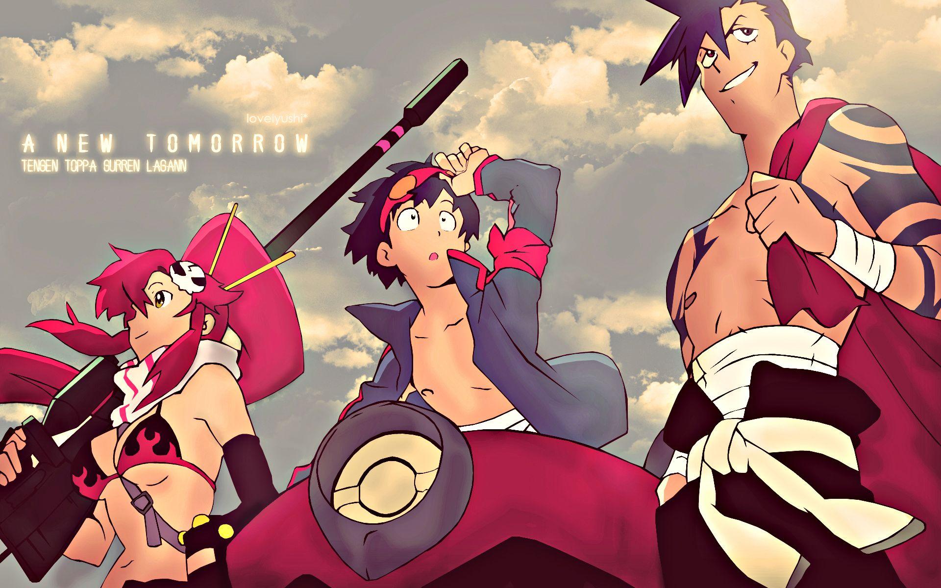 1920x1200 Yoko, Simon, Kamina. Gurren lagann, Yoko littner, Anime