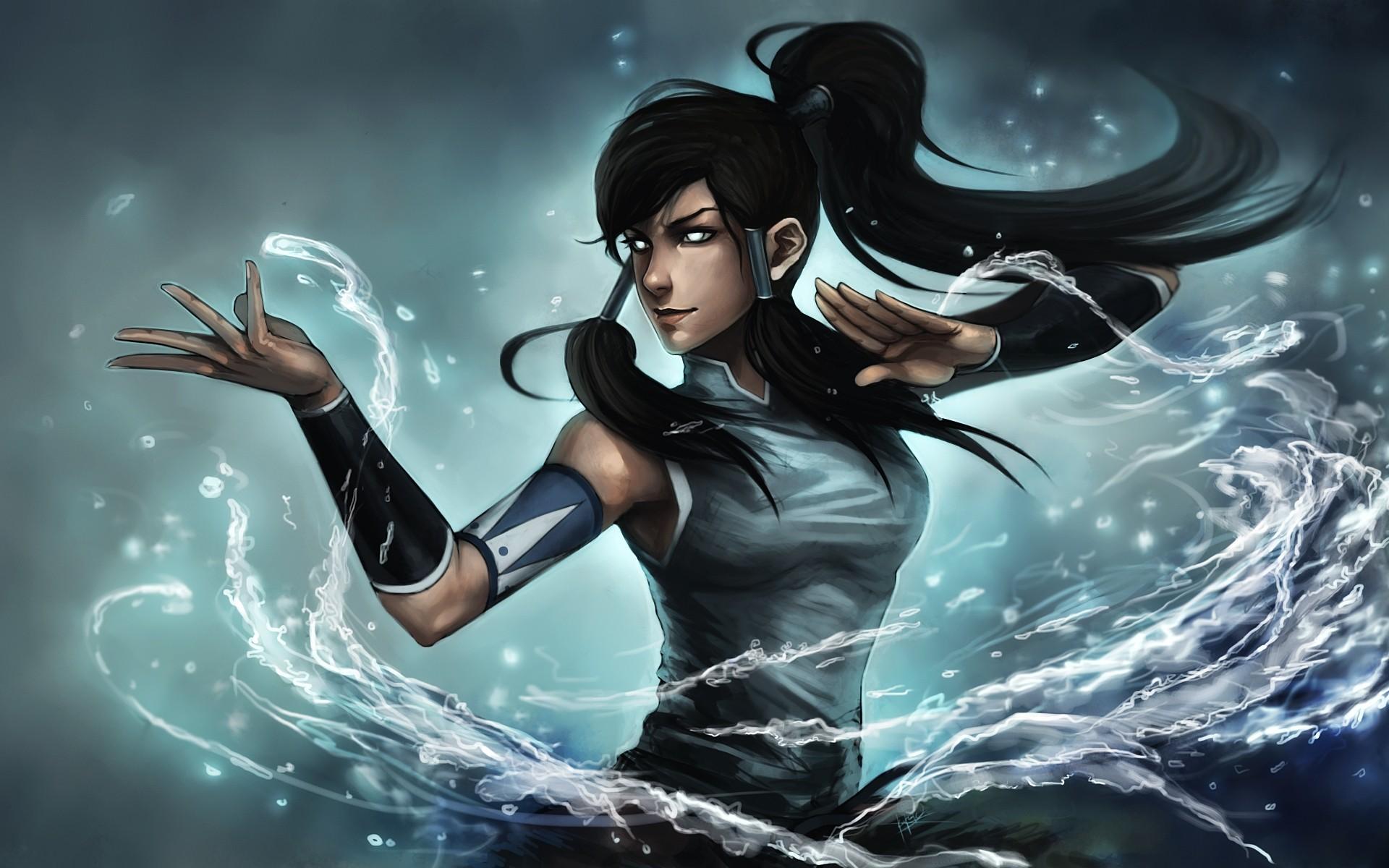 1920x1200 Anime girl controlling the elements wallpaper
