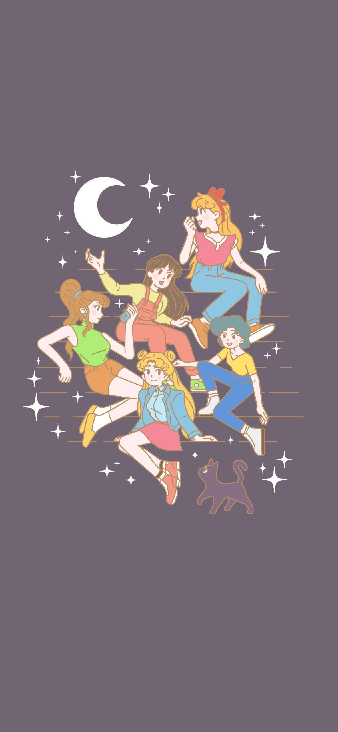 1183x2560 Sailor Moon Girls Black Wallpaper Sailor Moon Wallpaper HD
