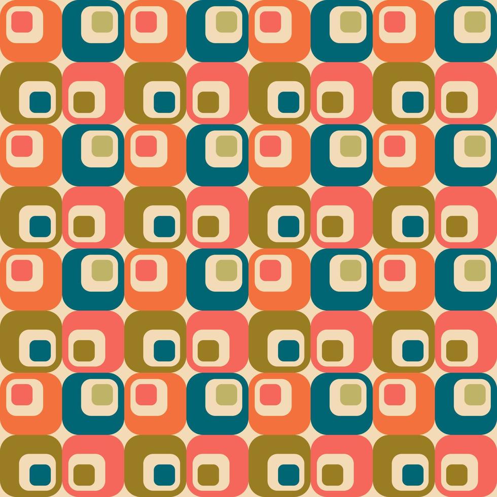 980x980 Aesthetic mid century printable seamless pattern with retro design. Decorative 50s, 60s, 70s style Vintage modern background in minimalist mid century style for fabric, wallpaper or wrapping