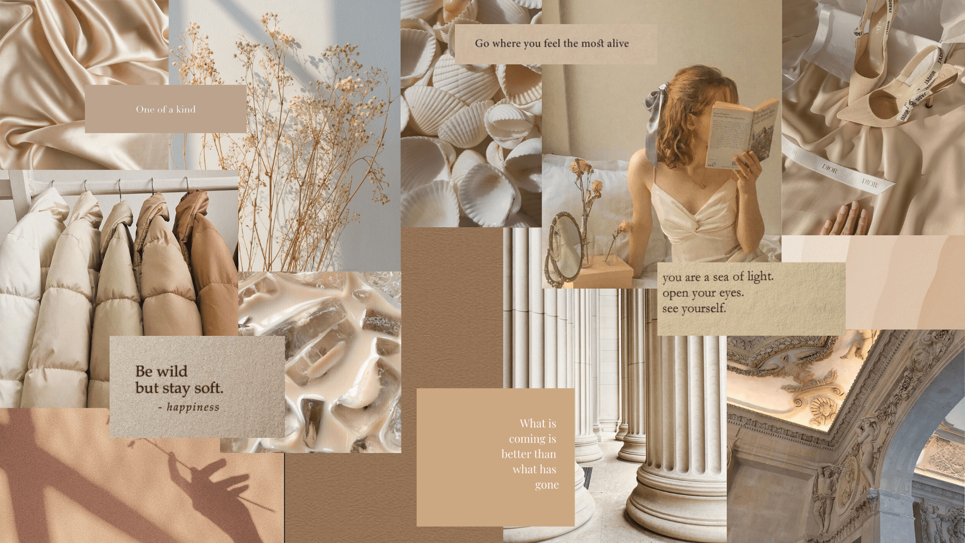 33 Beige Aesthetic Collage Laptop Wallpapers  WallpaperSafari