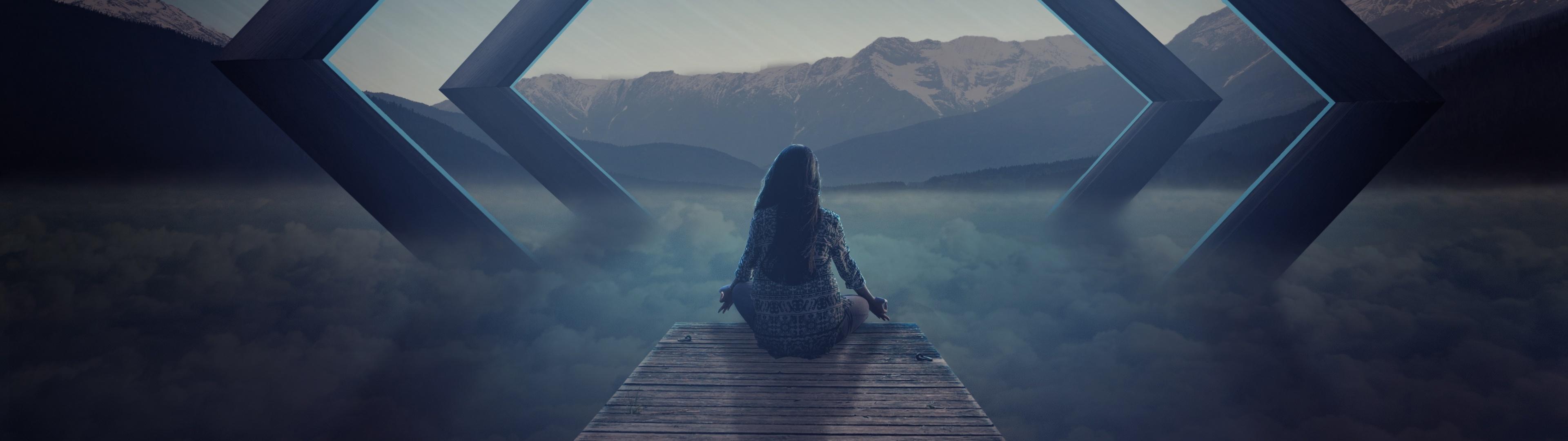 3840x1080 Alone Wallpaper 4K, Meditation, Spiritual, Photography