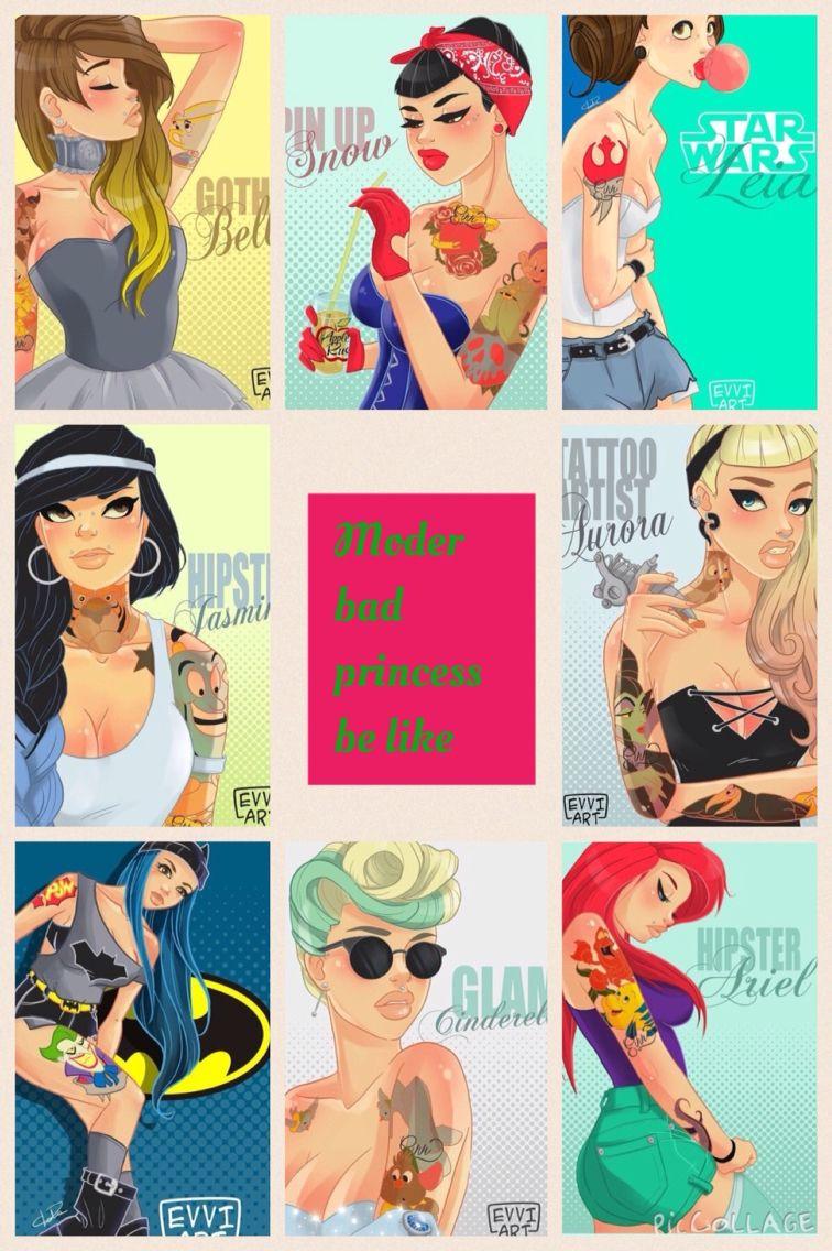 756x1136 Modern bad princesses be like. Punk disney, Disney, Hipster disney