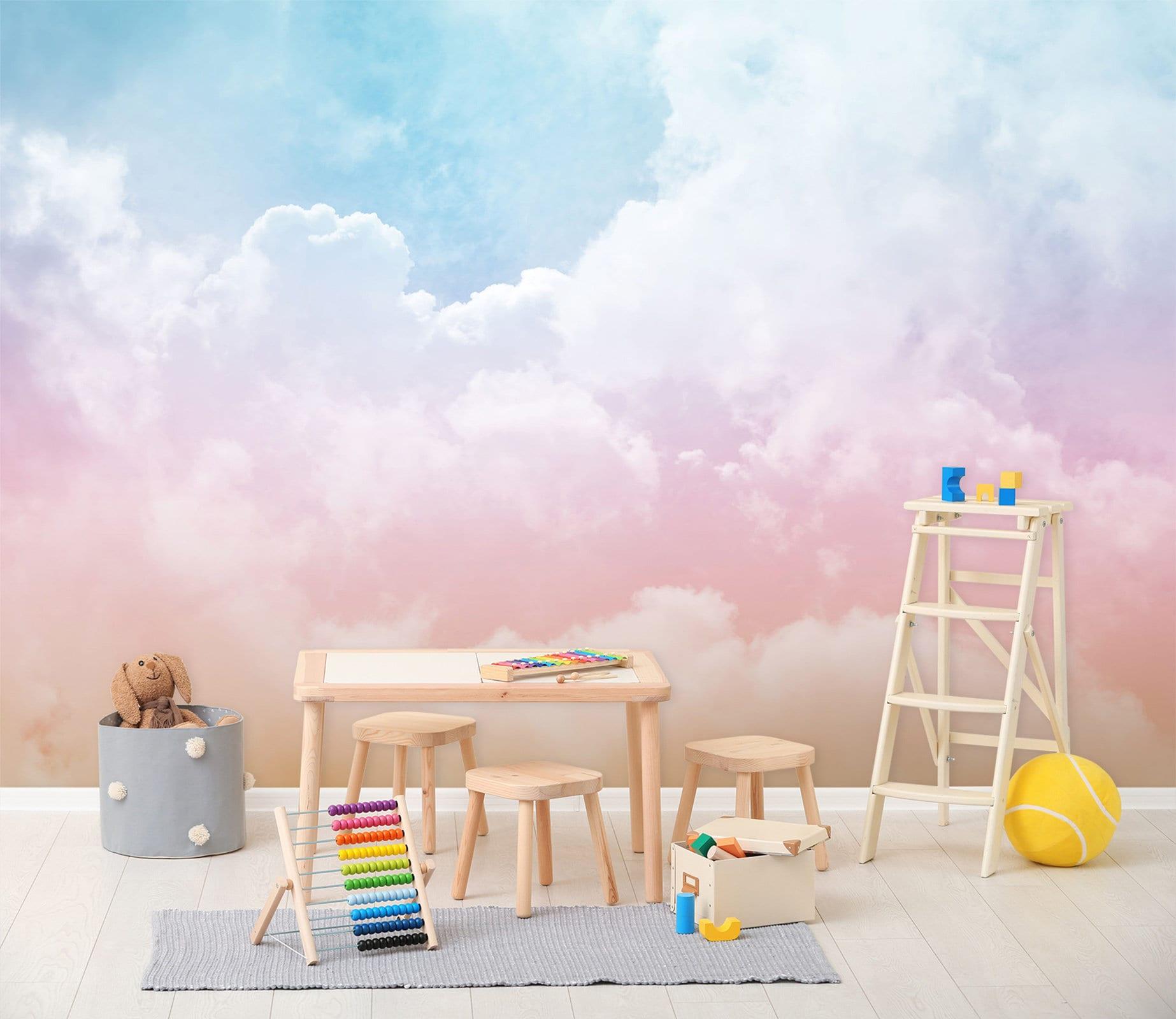 1846x1600 3D Soft Pink Clouds L059 Removable Wallpaper Self Adhesive