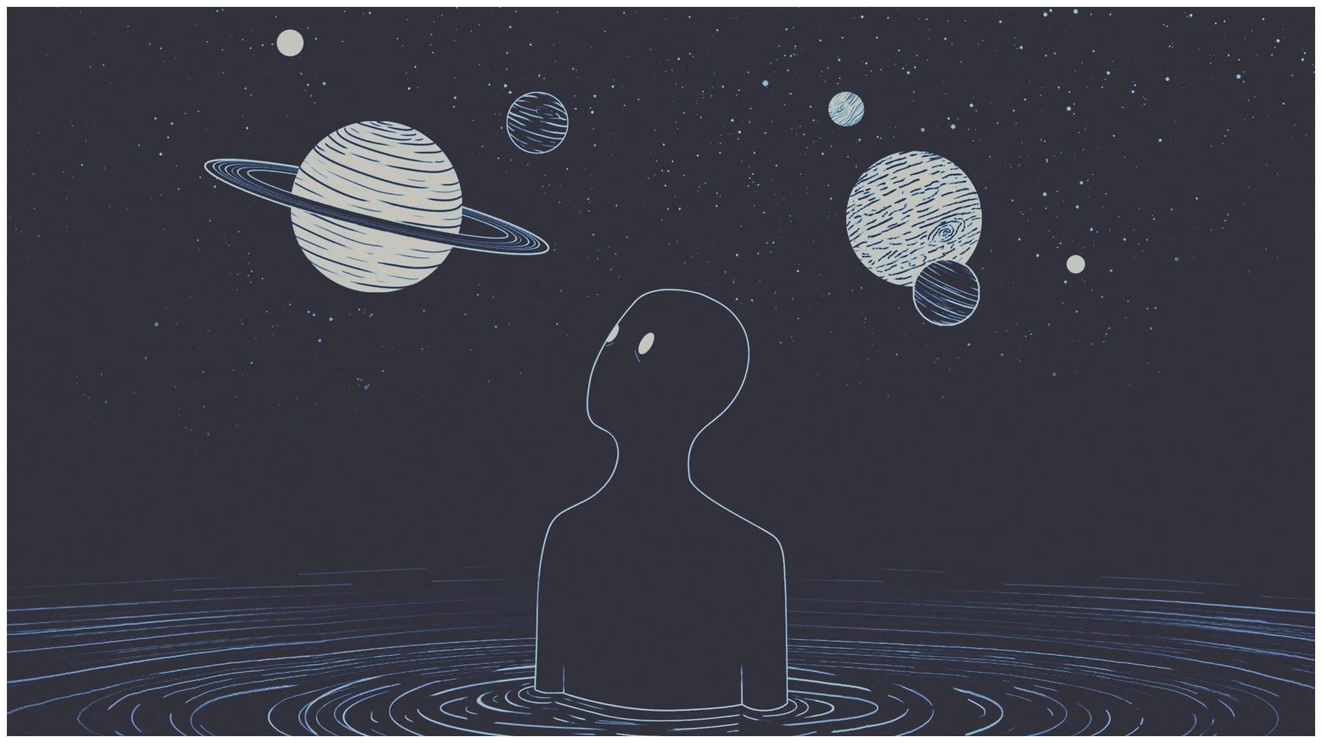 1920x1080 Download Aesthetic Chromebook Shadow Planets Wallpaper