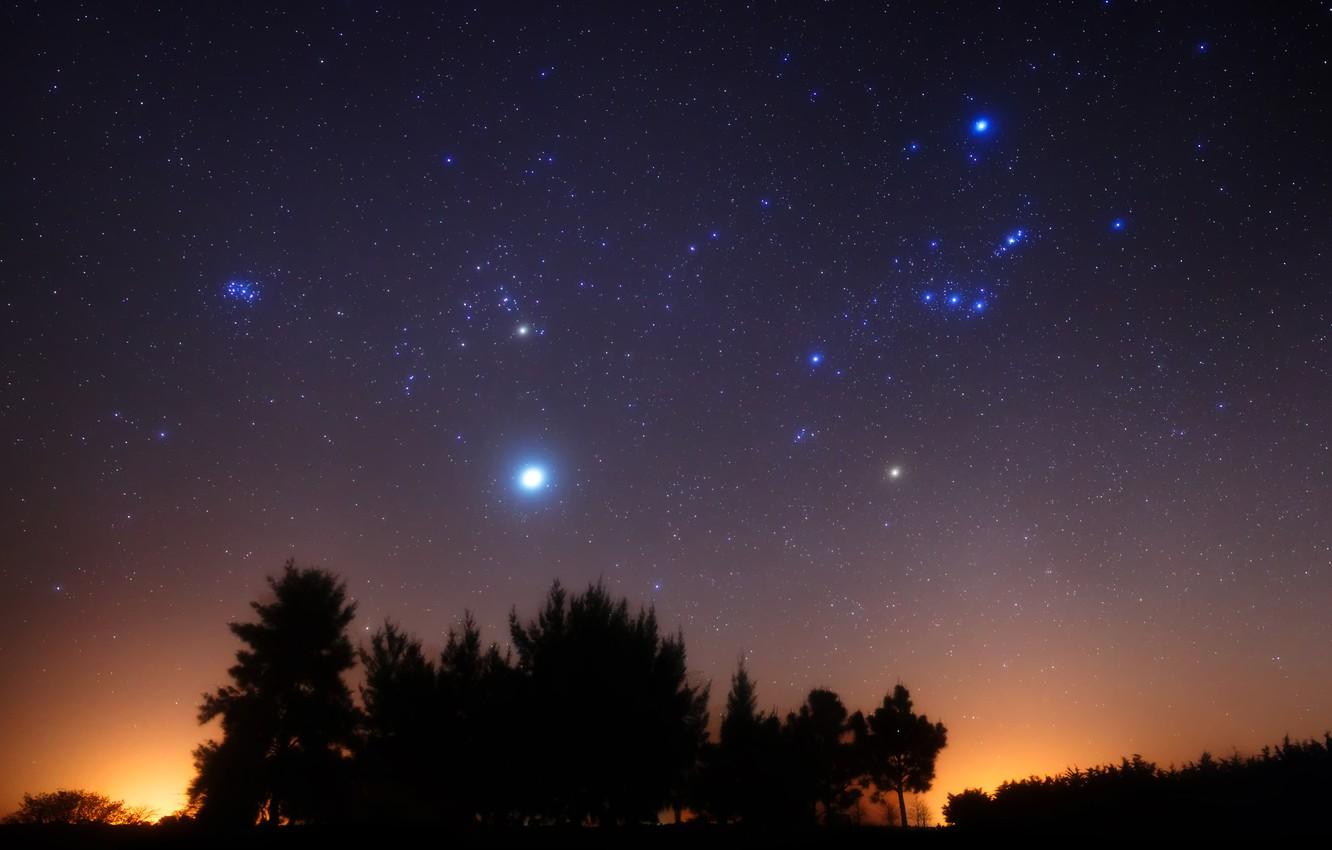 1332x850 Wallpaper Jupiter, Argentina, Orion, The Pleiades, Southern hemisphere, Rigel, Aldebaran, Betelgeuse, M42 image for desktop, section природа