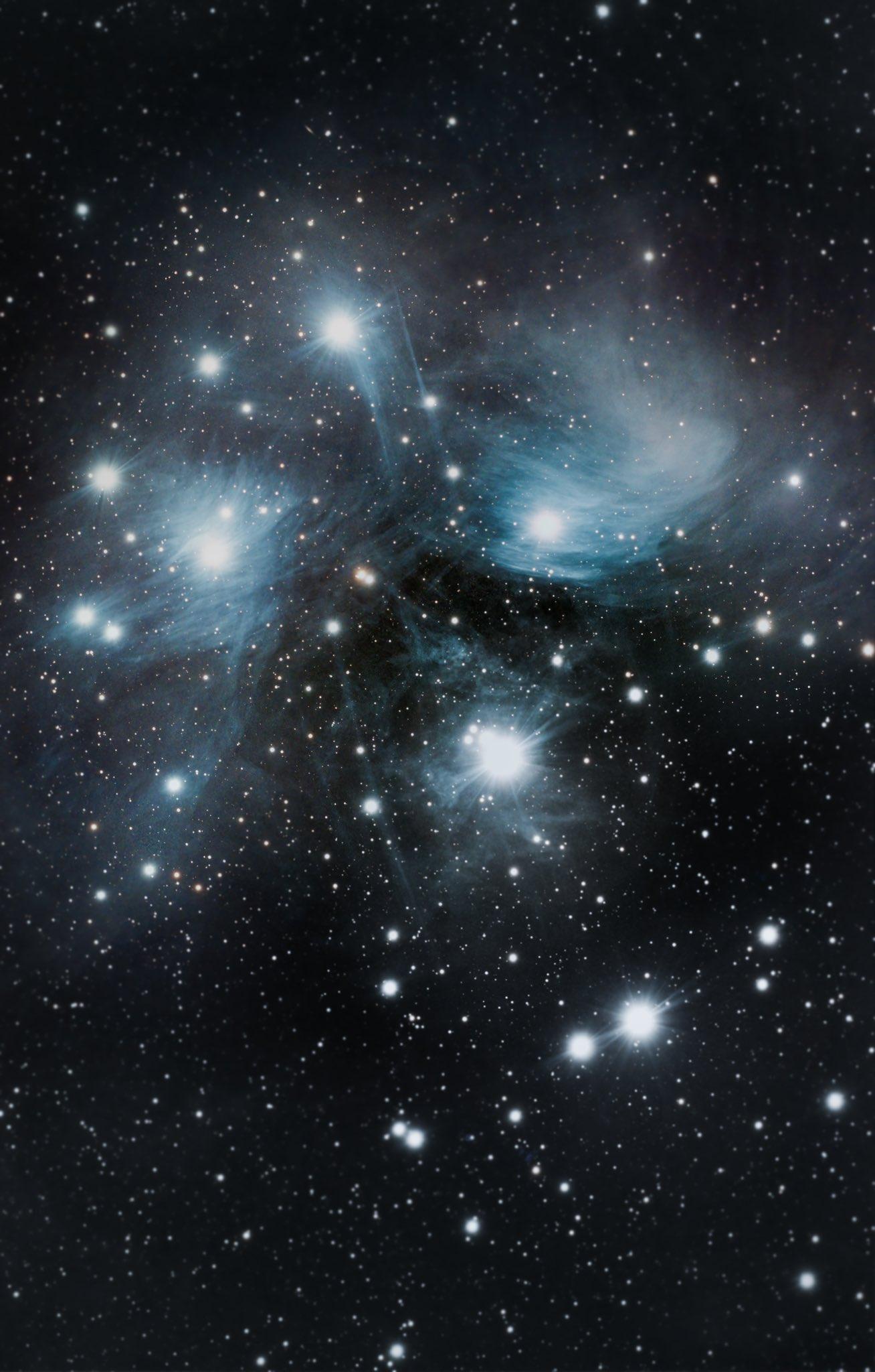 1308x2048 Bostronomy took a picture of the Pleiades star cluster from my back deck. I now have 6.5 hrs of exposure time on this target in 2021. #Astrophotography #astronomy #astronomypictureoftheday #