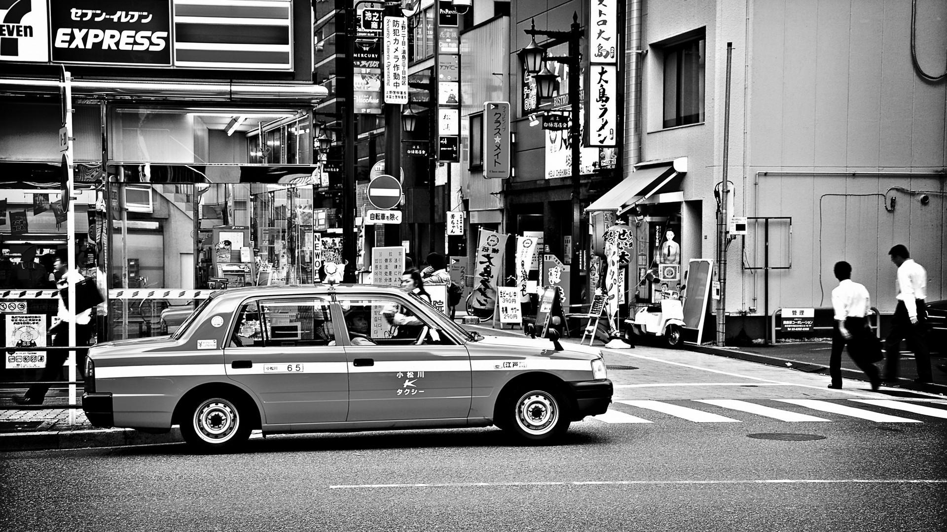 1920x1080 1920x1080 Japan, Tokyo, Vintage, Street, Cars, People, Black white wallpaper JPG Gallery HD Wallpaper