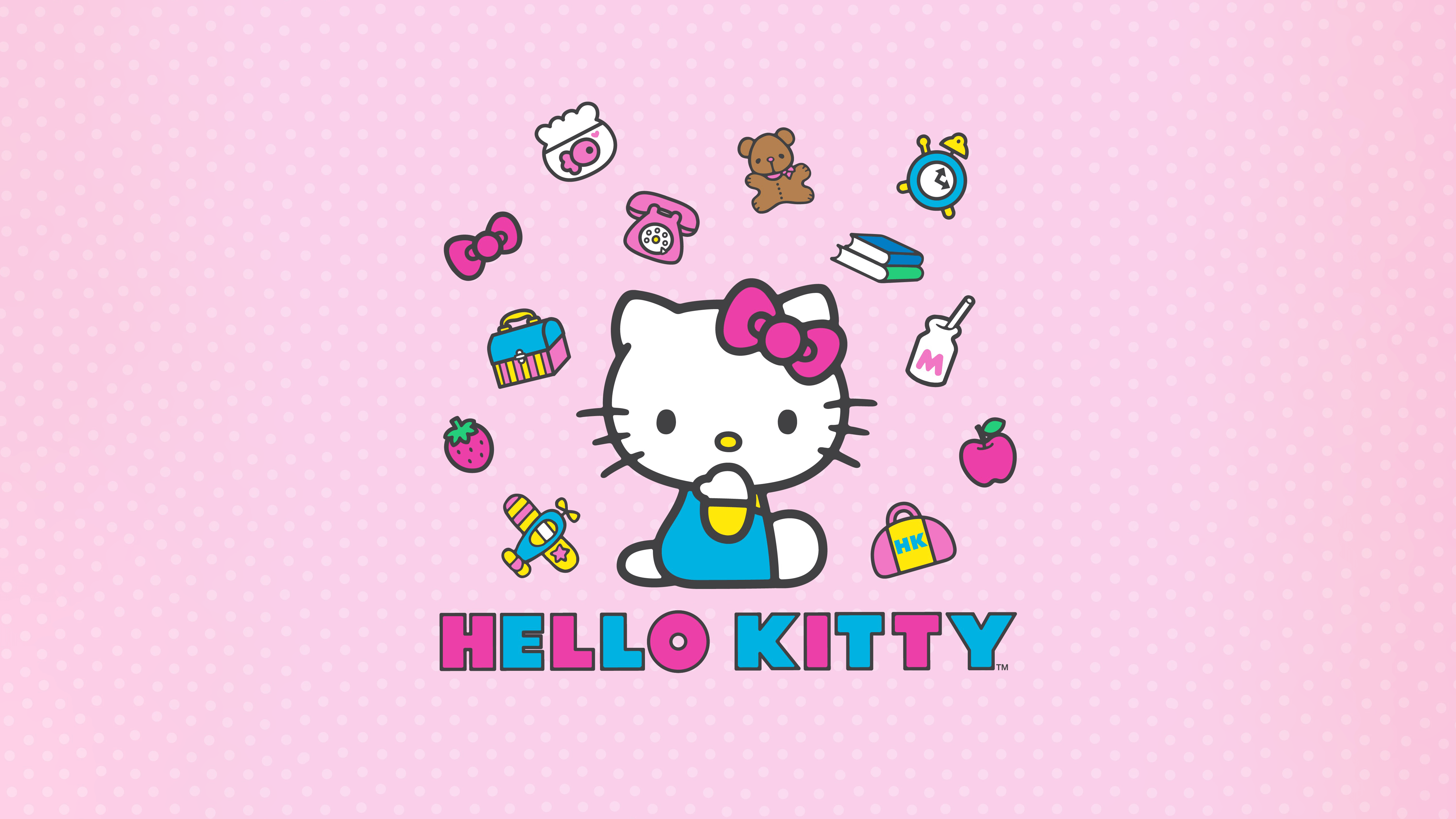 5120x2880 Hello Kitty Wallpaper 4K, Pink background, Others