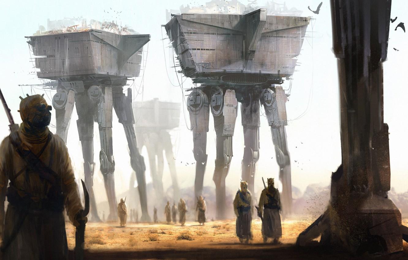 1332x850 Wallpaper Star Wars, fantasy, desert, painting, film, artwork, fantasy art, Tusken image for desktop, section фантастика
