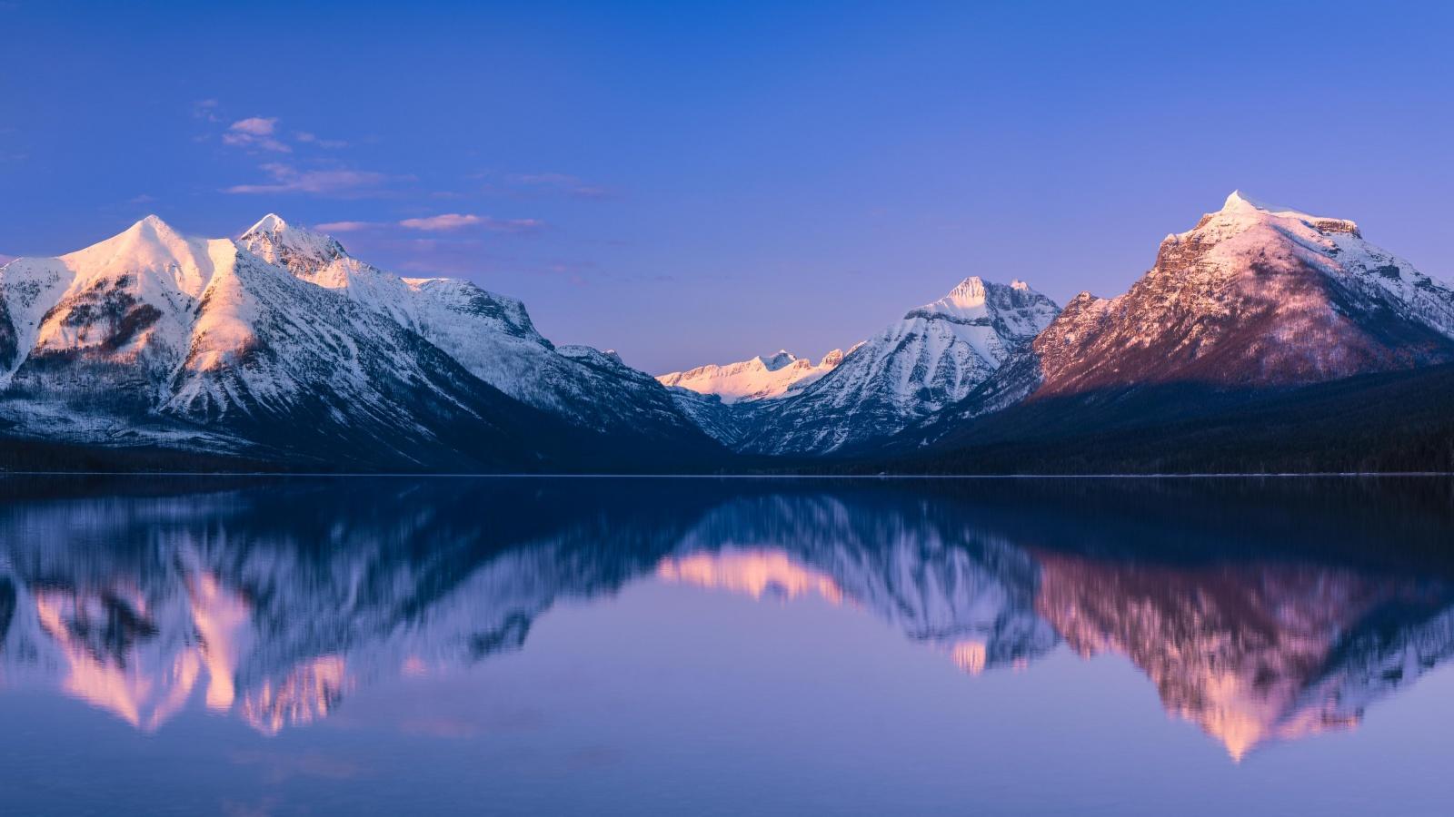 1600x900 McDonald Lake Wallpaper 4K, Glacier National Park, Nature