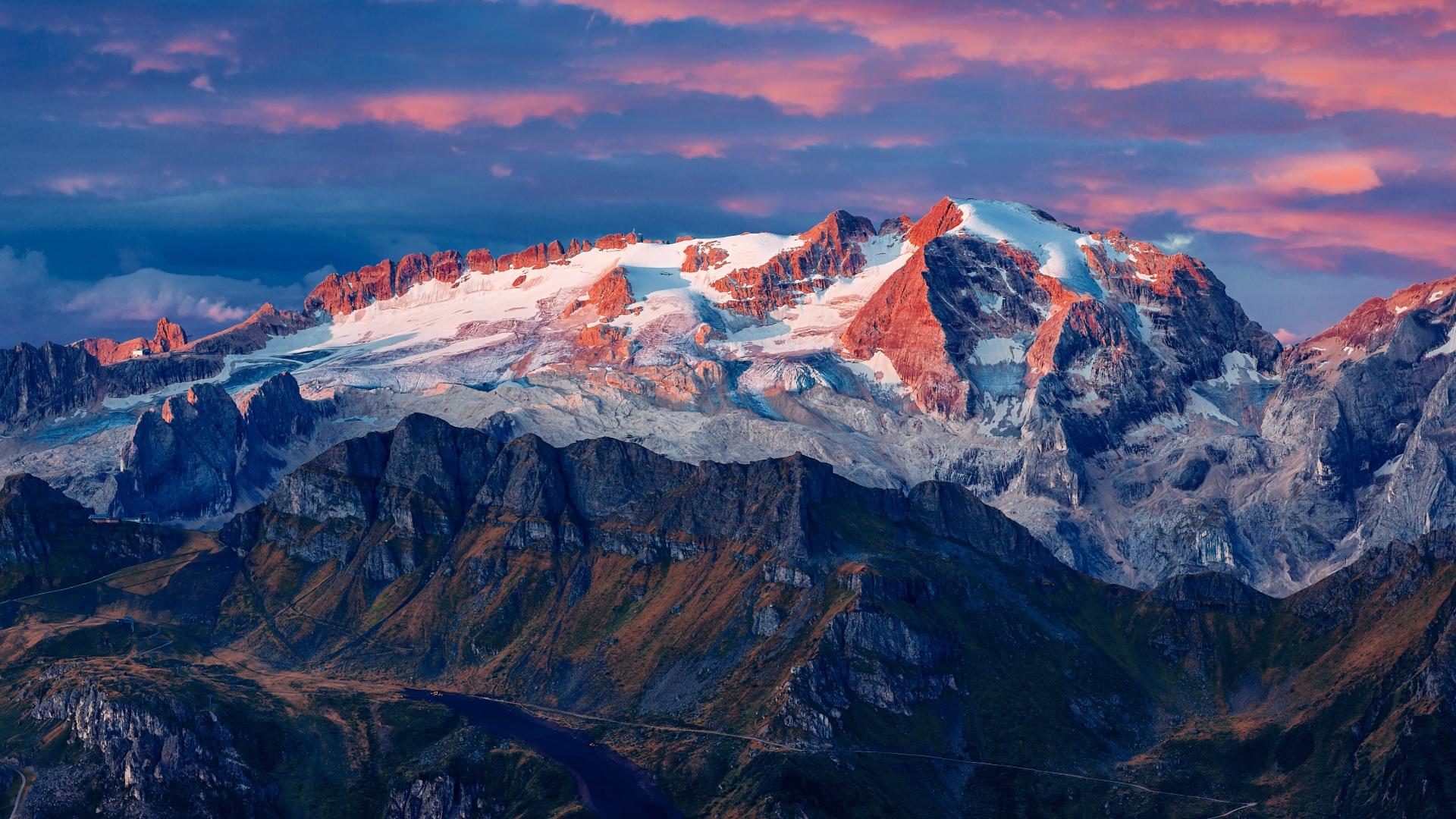 1920x1080 Marmolada Glacier Wallpaper 4K, Italy, Mountain range, Nature