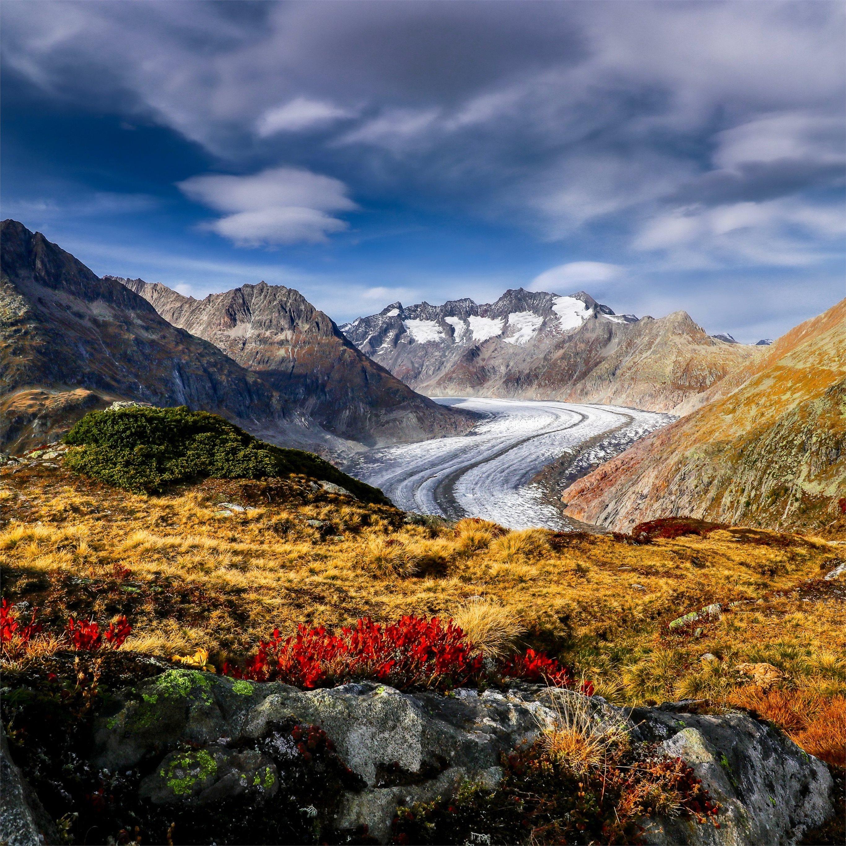 2732x2732 mountains switzerland aletsch glacier alps 4k iPad Air Wallpaper Free Download