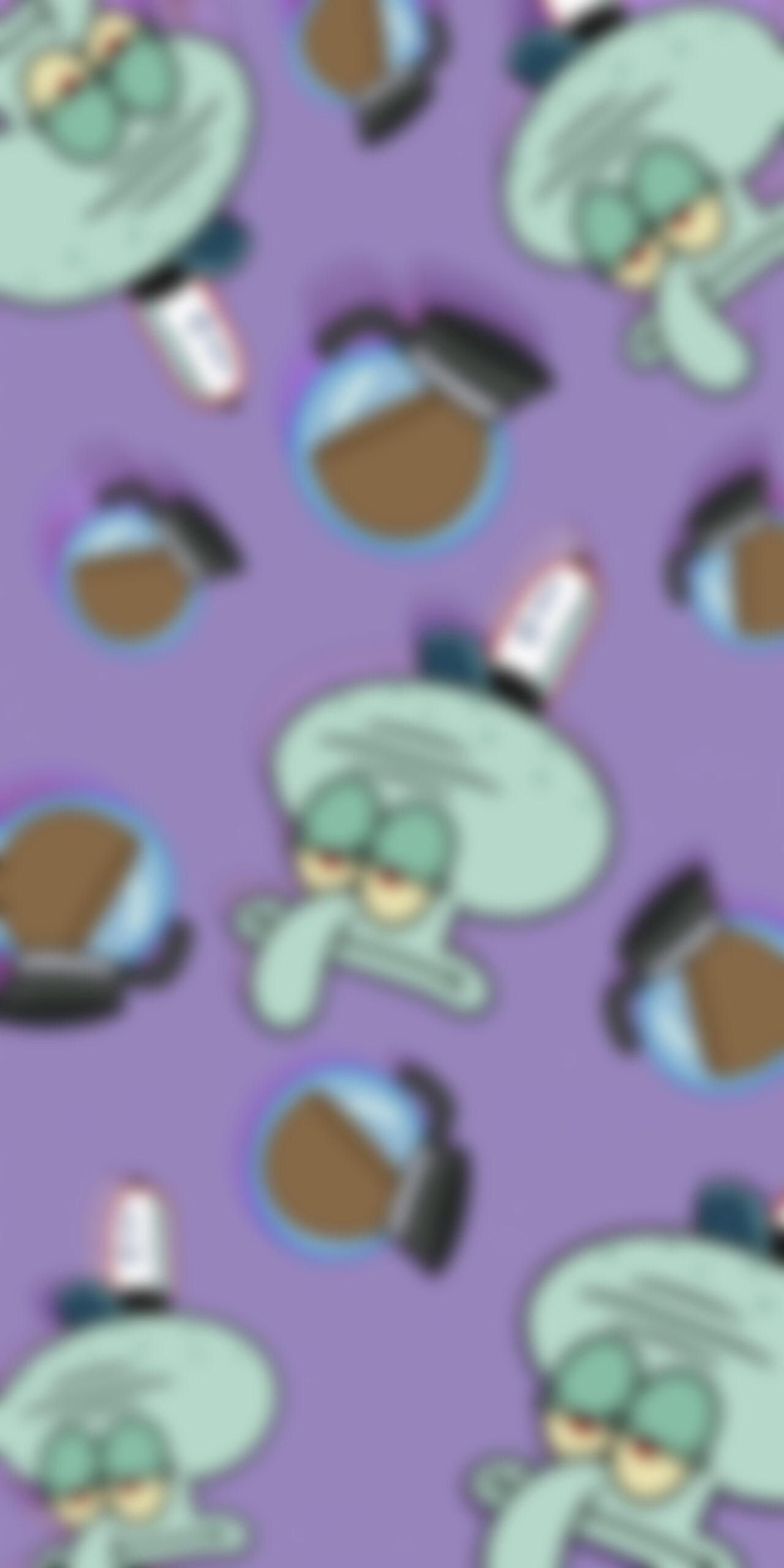 1280x2560 SpongeBob Squidward Monday Vibes Wallpaper