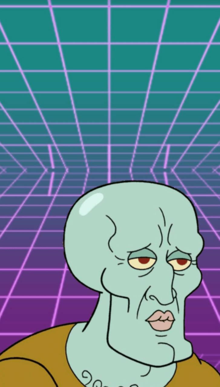 727x1281 Download Handsome Squidward Funny Spongebob Meme Wallpaper