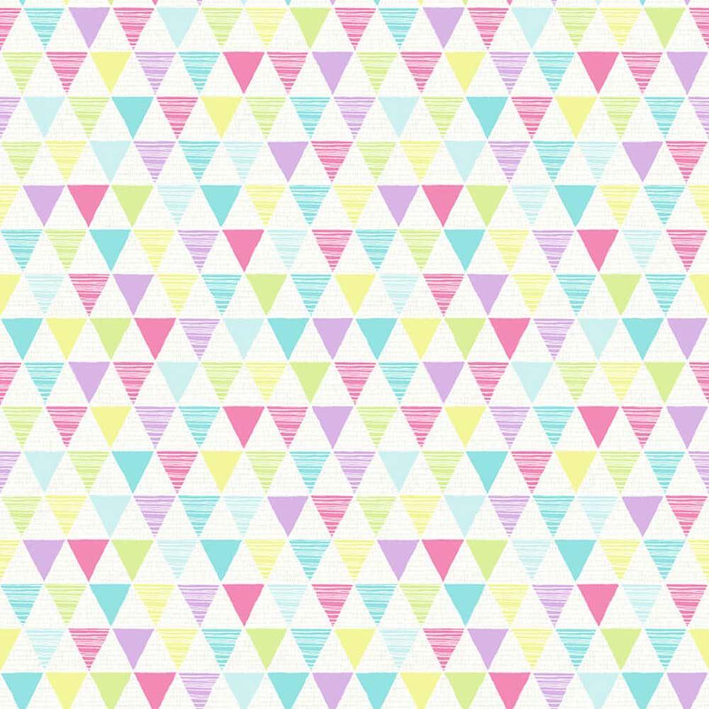 1000x1000 Childrens Geometric Wallpaper Jester Triangles Lime Pink Red Blue Fun Arthouse