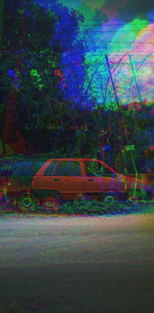 630x1280 Download Car Trippy Aesthetic Wallpaper
