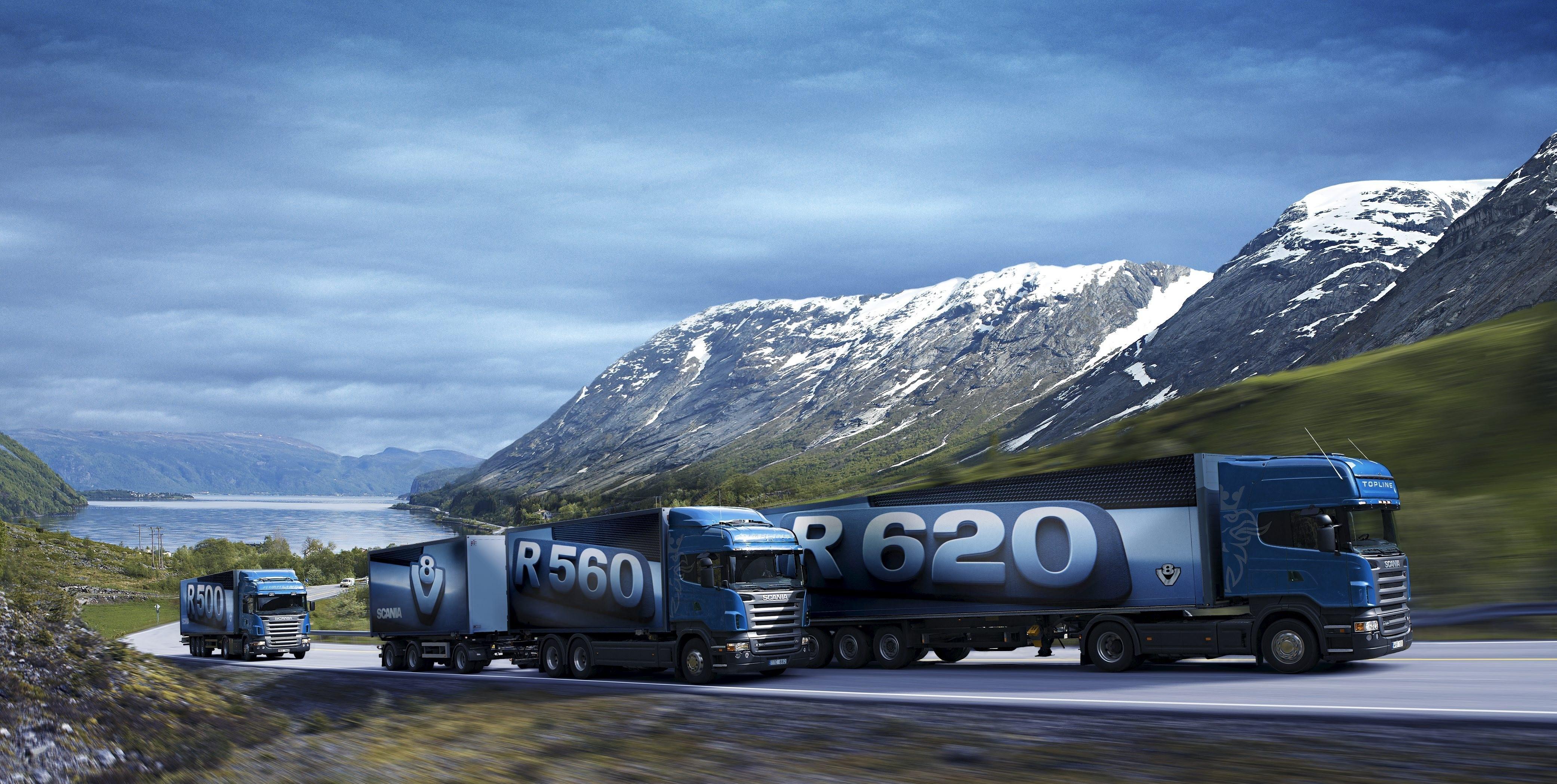 4165x2098 4K, Topline V8 REC, Scania, Trucks, White Gallery HD Wallpaper