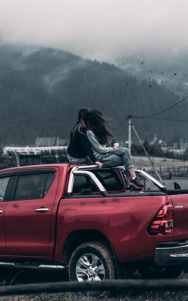 736x1177 Wallpaper car journey girls wind pickup. Car wallpaper, Red car, Car
