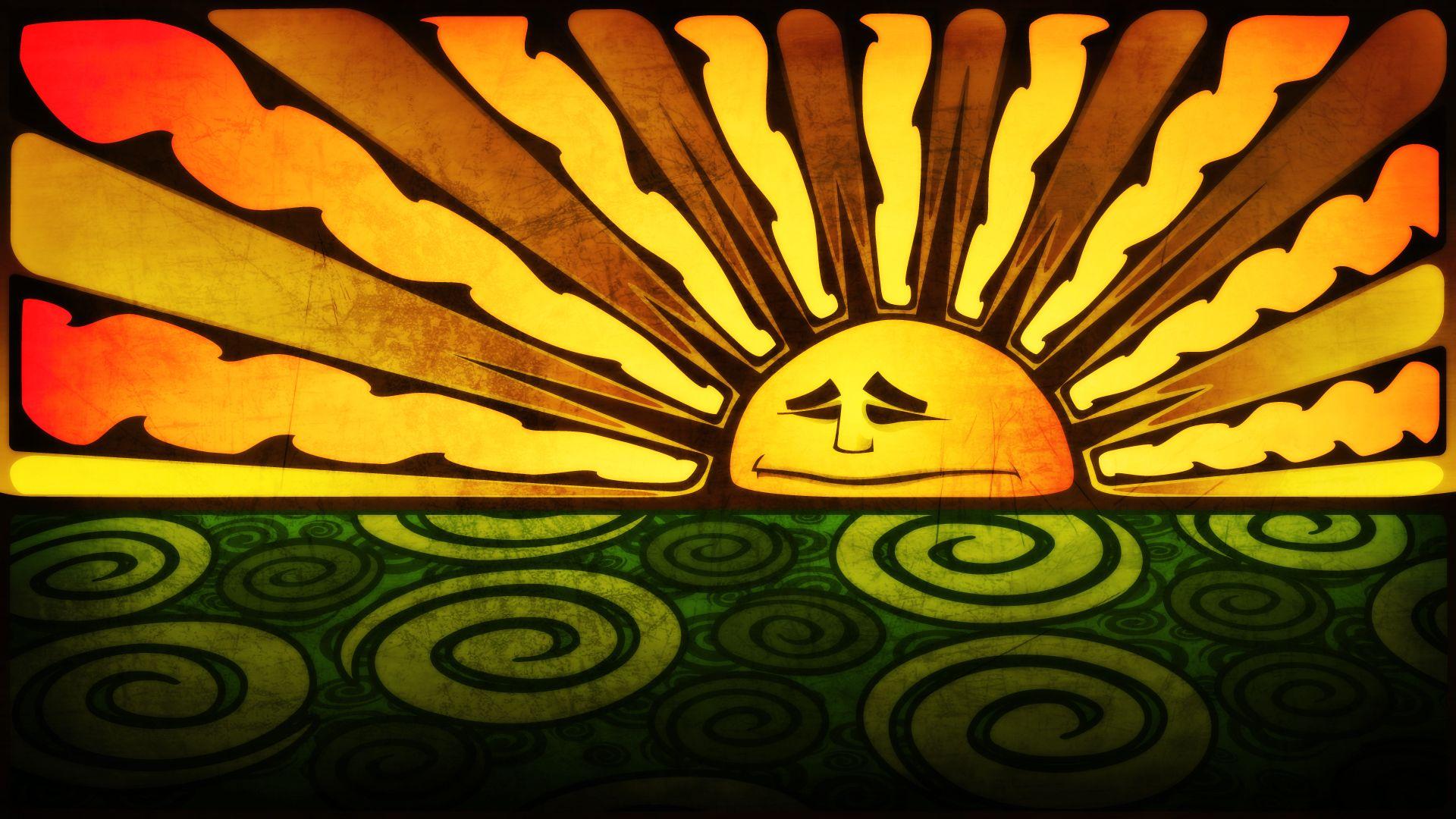 1920x1080 Trippy Desktop Background Sun