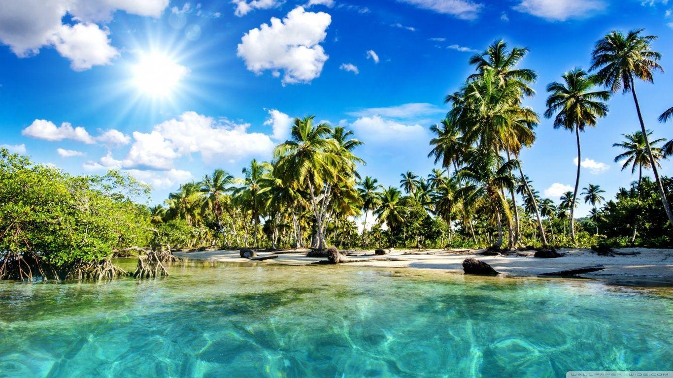 1366x768 Sun Beach Wallpaper