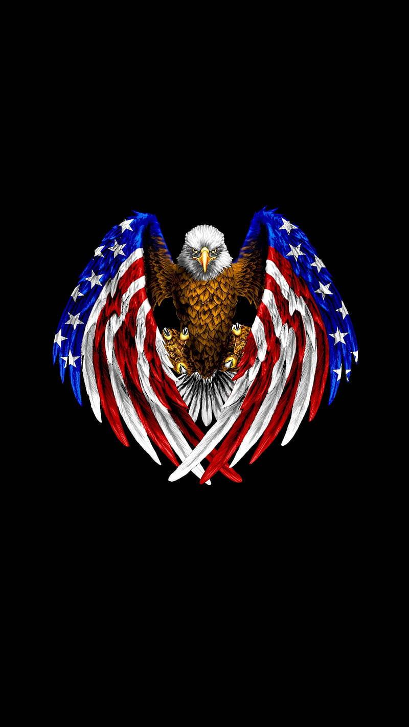 800x1422 Download USA Flag On Eagle Wallpaper