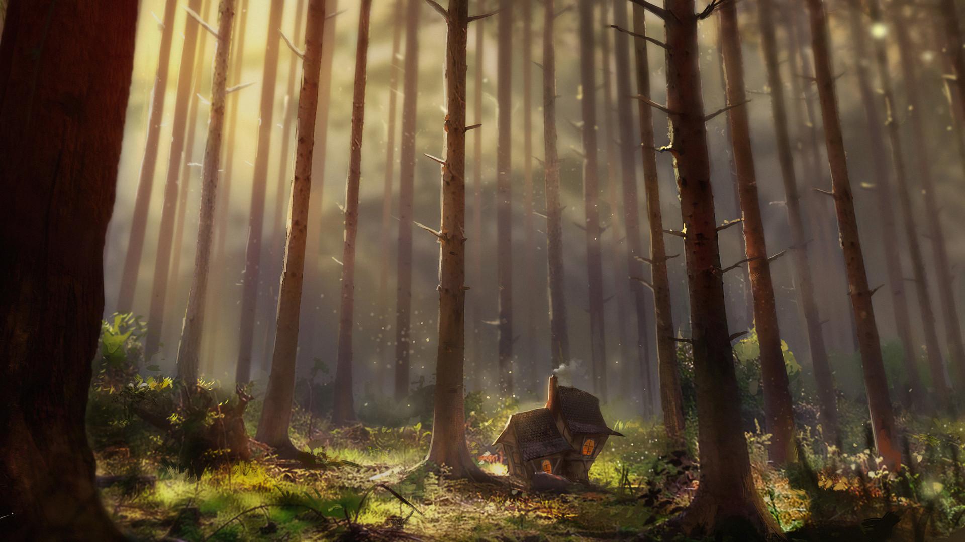 1920x1080 Little House In Forest Laptop Full HD 1080P HD 4k Wallpaper, Image, Background, Photo and Picture