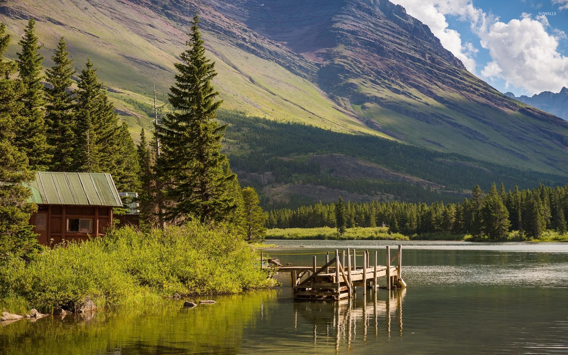 1920x1200 Small house on the lake side wallpaper wallpaper