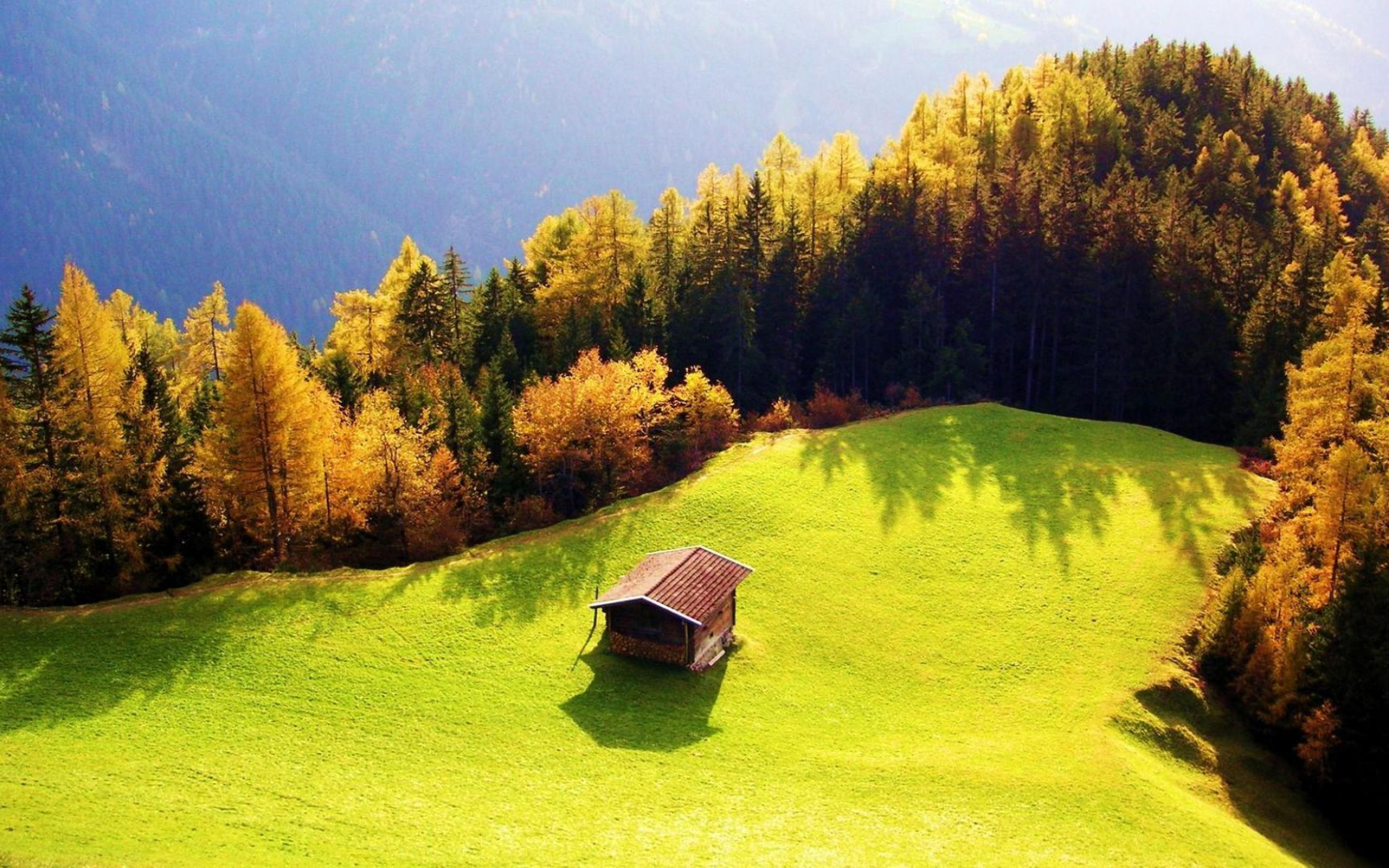 5120x3200 Small cottage in the middle of the nature