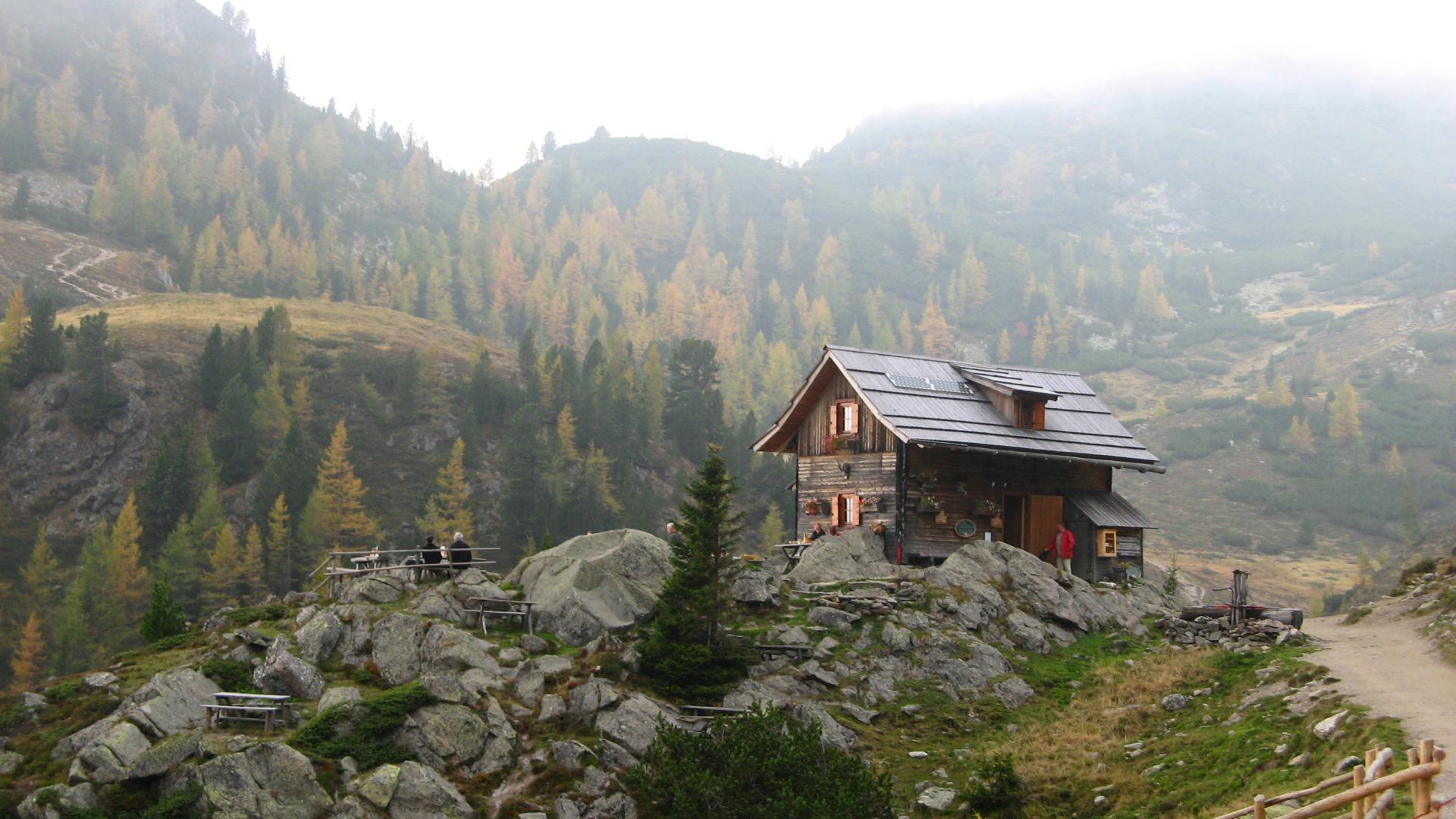1920x1080 Little House on the top of the ski resort of Bad Kleinkirchheim, Austria Desktop wallpaper 1920x1080