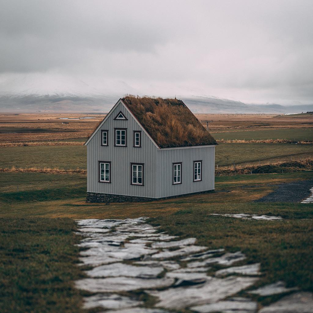 1024x1024 Android wallpaper. house field alone lonely nature