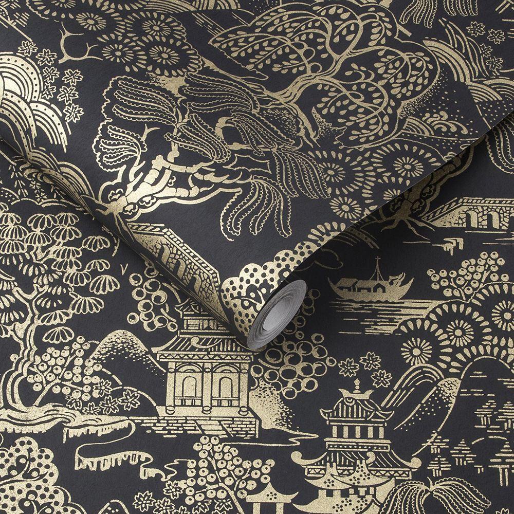 1000x1000 Basuto by Graham & Brown / Gold : Wallpaper Direct. Gold wallpaper, Charcoal wallpaper, Graham & brown
