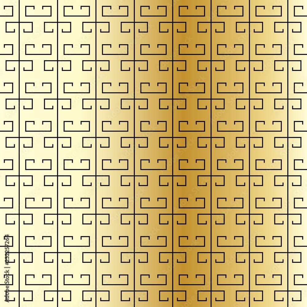 1000x1000 Seamless pattern abstract simple background asian japanese Black gold colors. Can be used for fabrics, wallpaper, websites. Vector Stock Vector