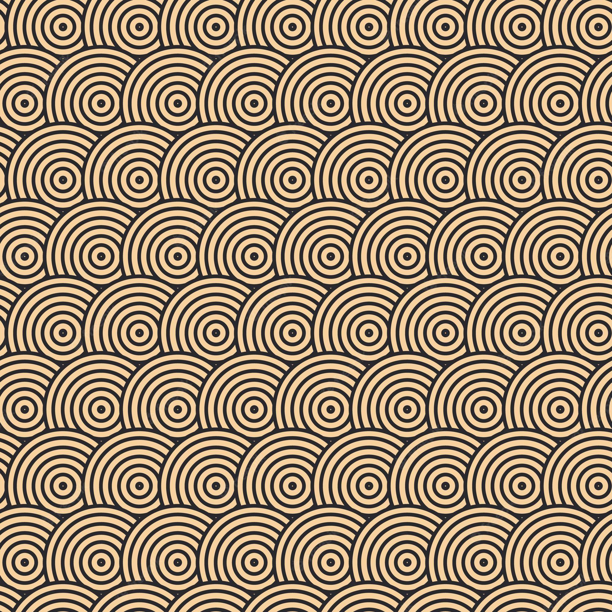 2000x2000 Premium Vector. Modern vector pattern in japanese style geometric black patterns on a gold background circles in the sand modern illustrations for wallpaper flyers covers banners minimalistic ornaments