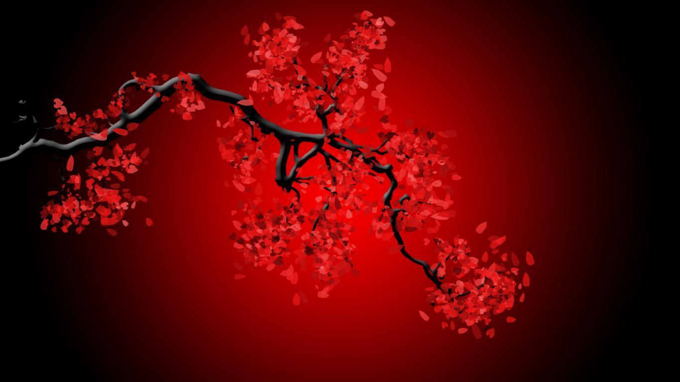 1366x768 Red And Gold Wallpaper