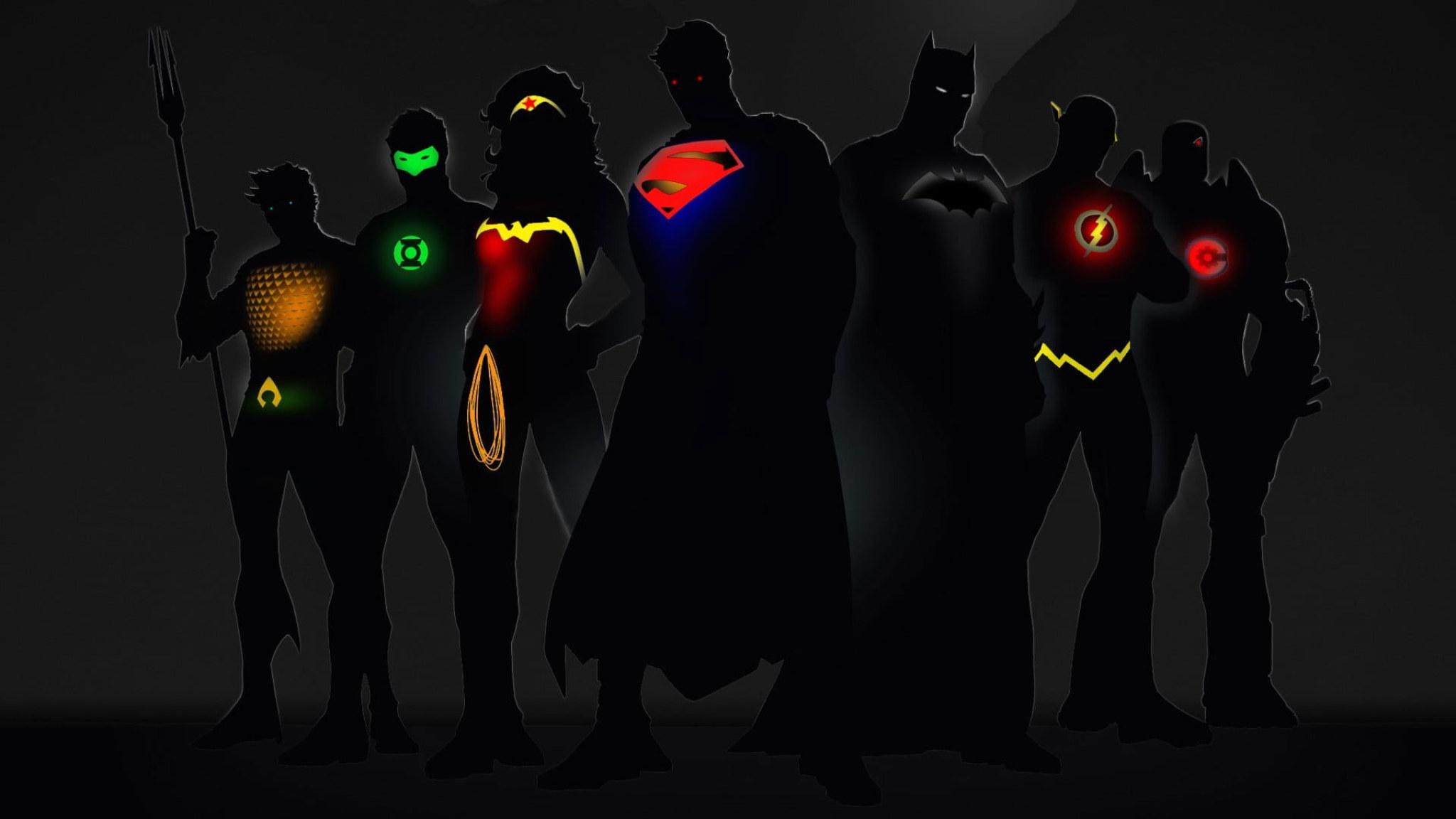 2048x1152 Justice League Neon Wallpaper