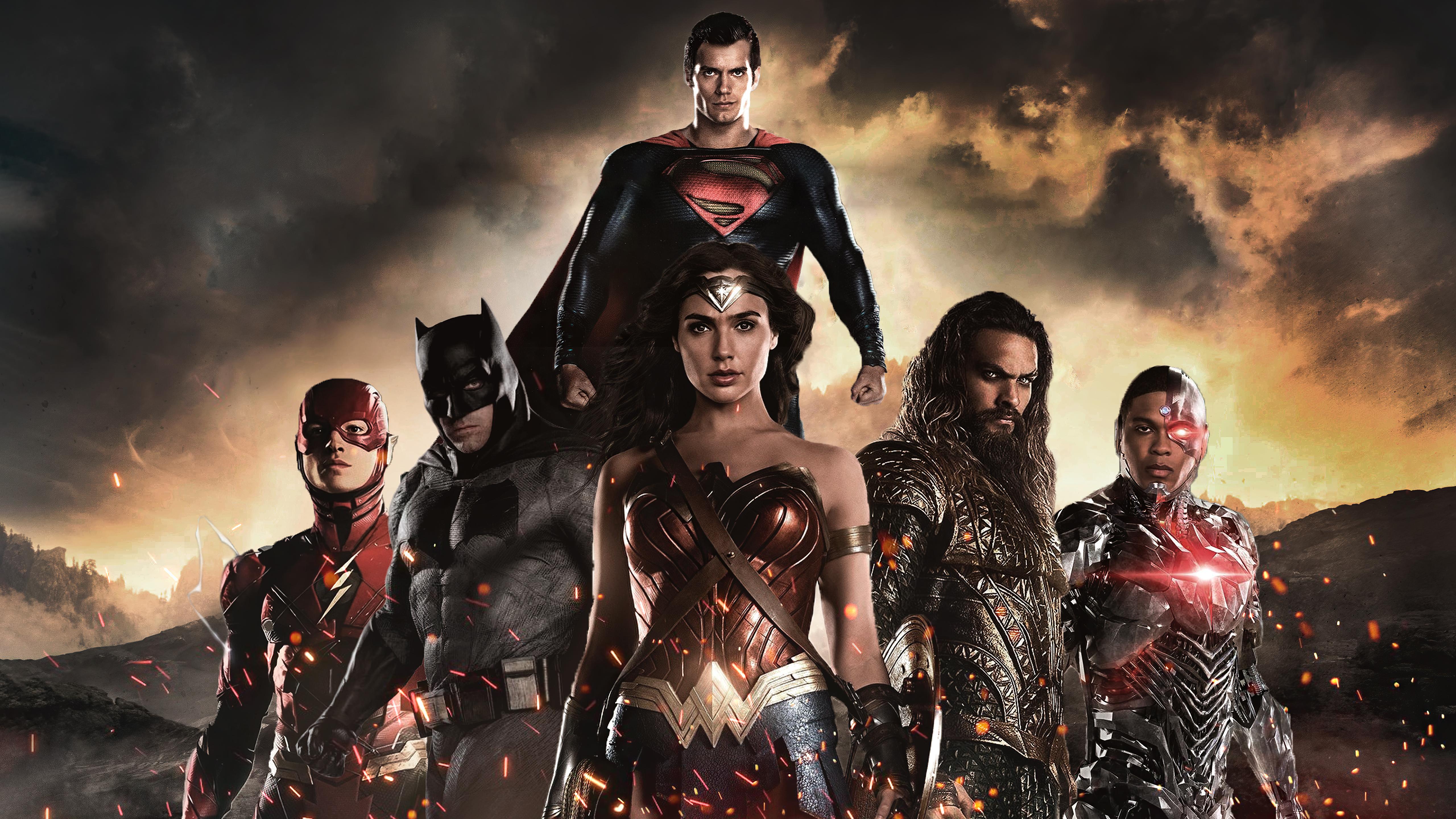 5120x2880 Cool superhero poster of the movie Justice League Zach Snyder, 2021 Desktop wallpaper 1920x1200