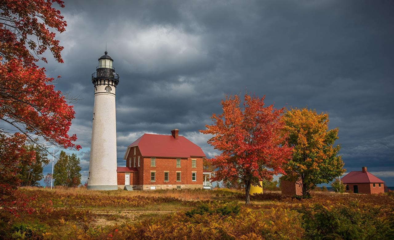1280x780 Photo Michigan USA Au Sable Light Station, Grand Marais Nature