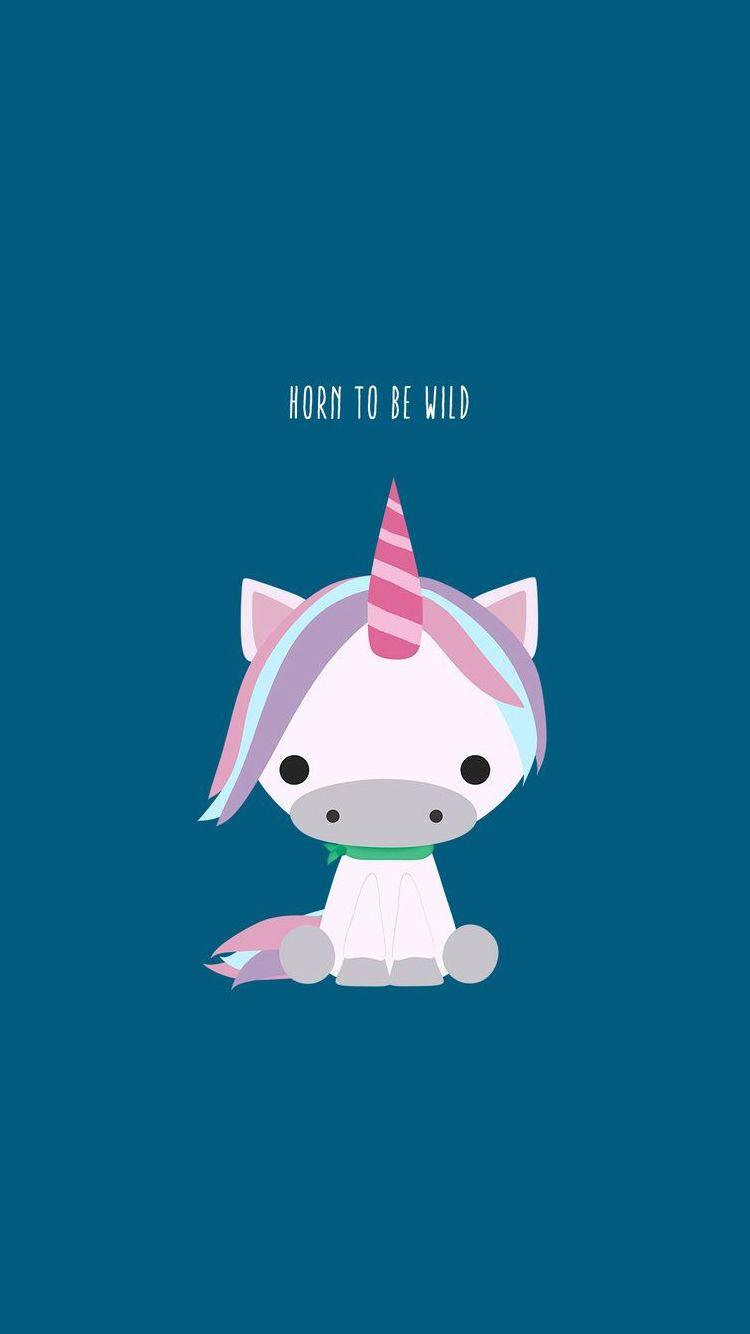 750x1334 Download Born To Be Wild Cute Unicorn Wallpaper